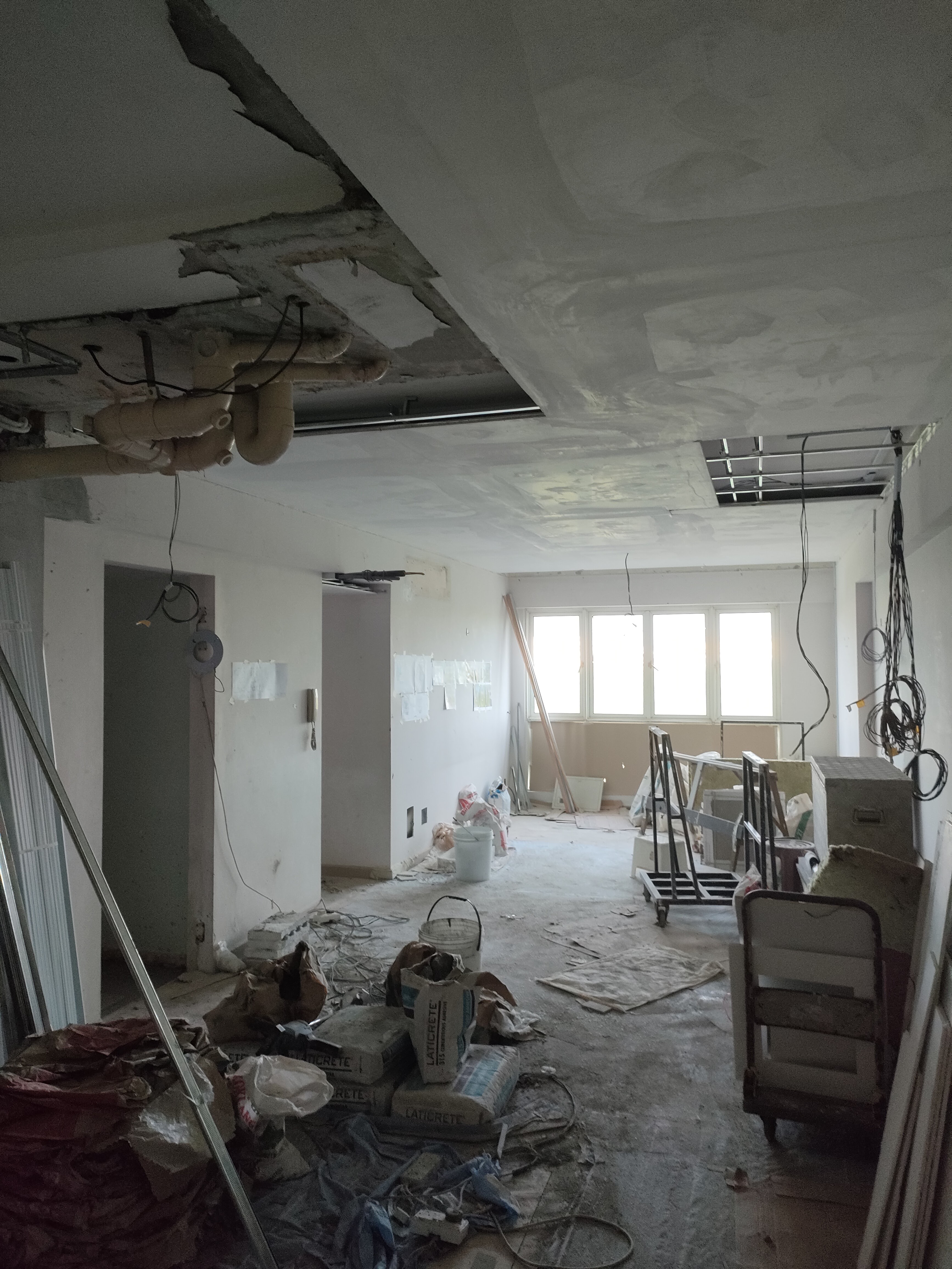 We had no dining area so we created one! - unfinished room, construction site, renovation in progress, exposed ceiling