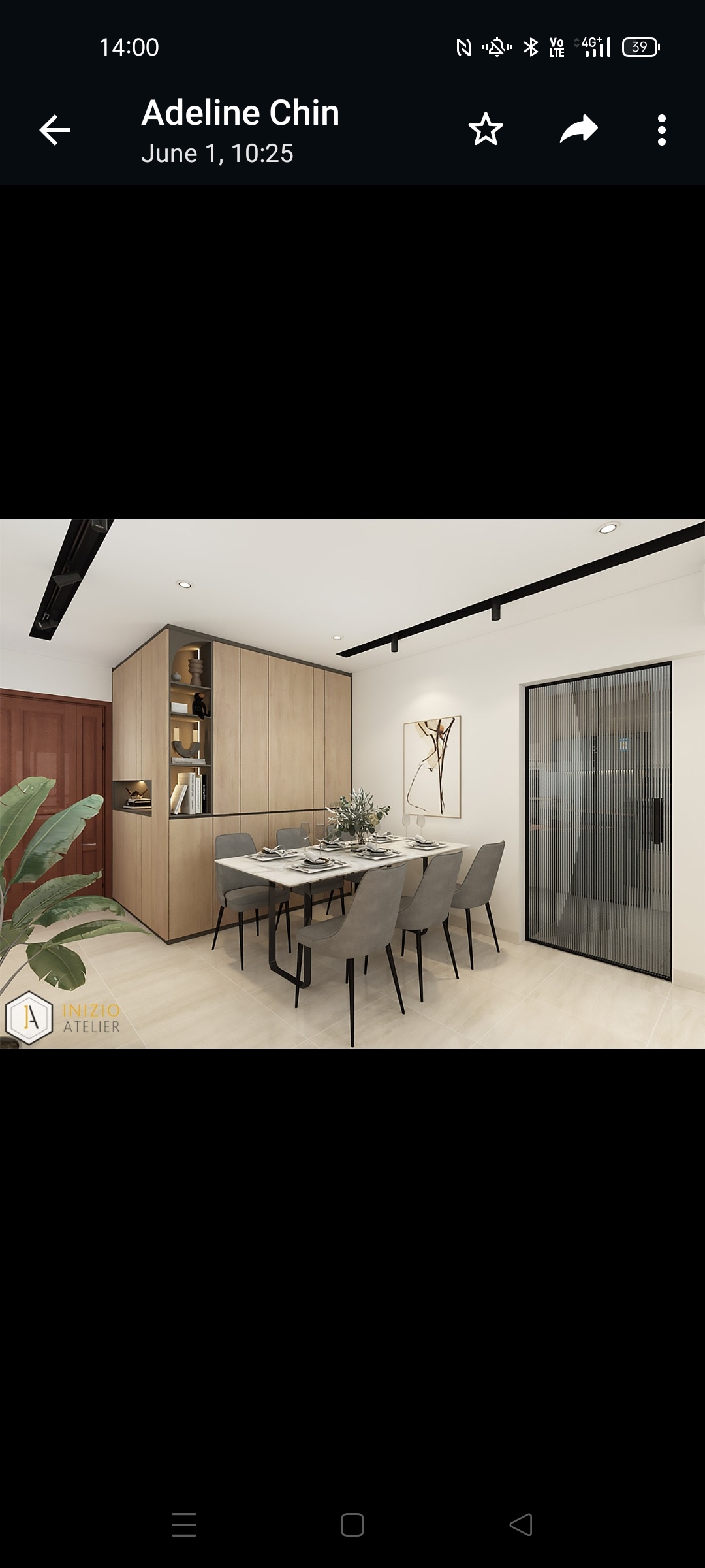 We had no dining area so we created one! - Modern dining room, minimalist design, sleek furniture, contemporary decor, large