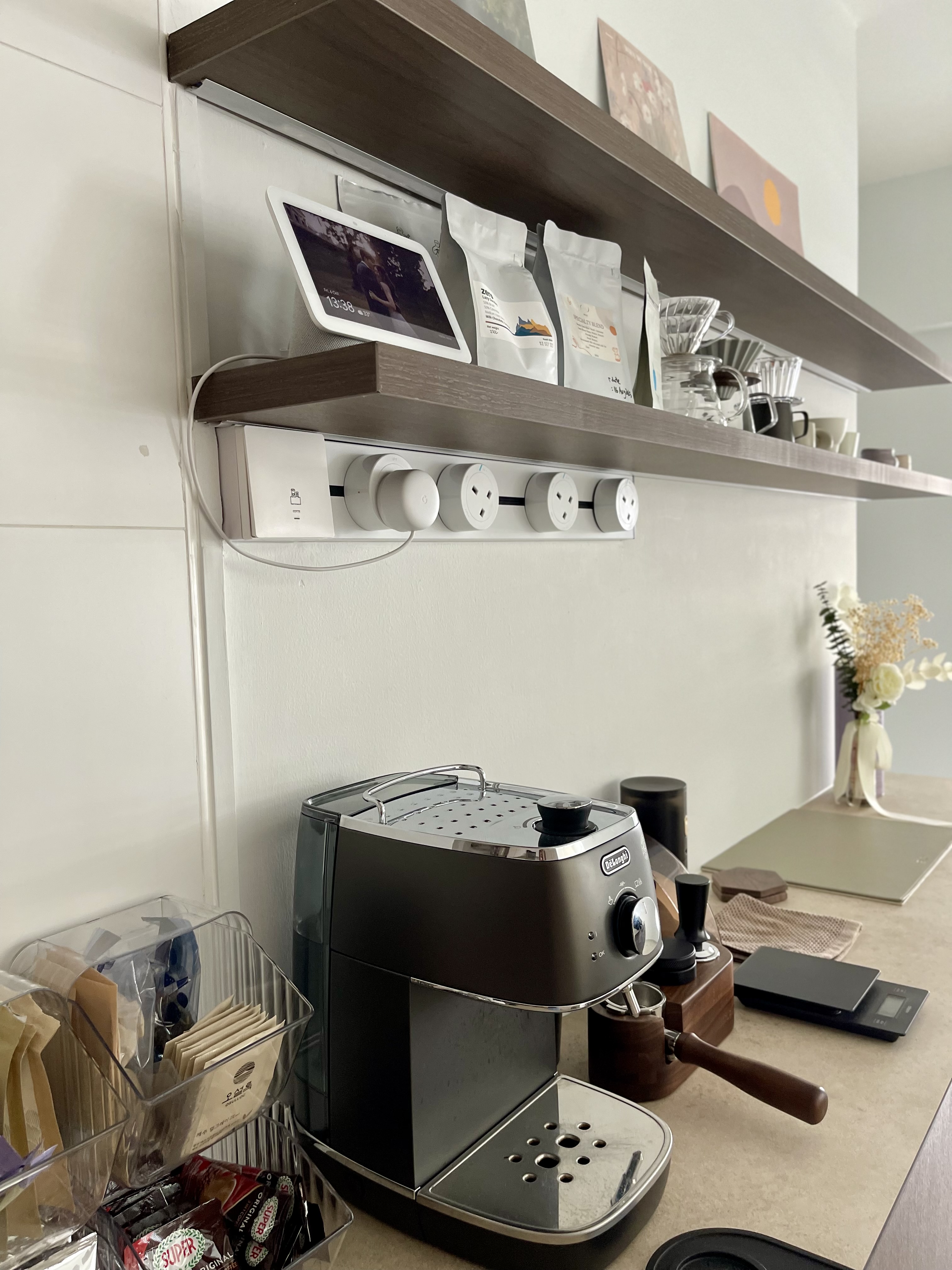 Gather around our island, the main activity zone in our house - smart home kitchen, modern appliances, coffee machine