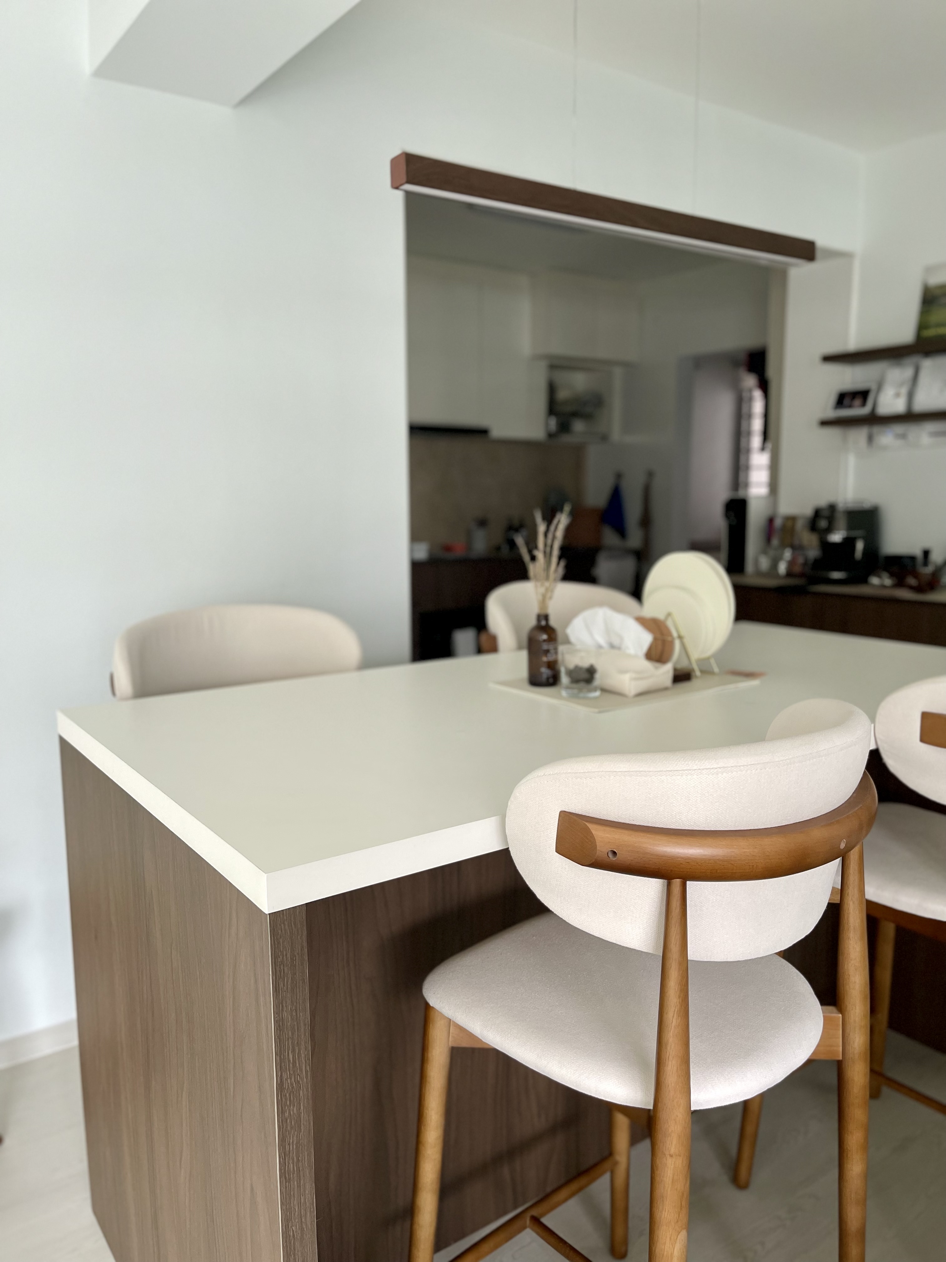 Gather around our island, the main activity zone in our house - modern dining room, minimalist kitchen, contemporary