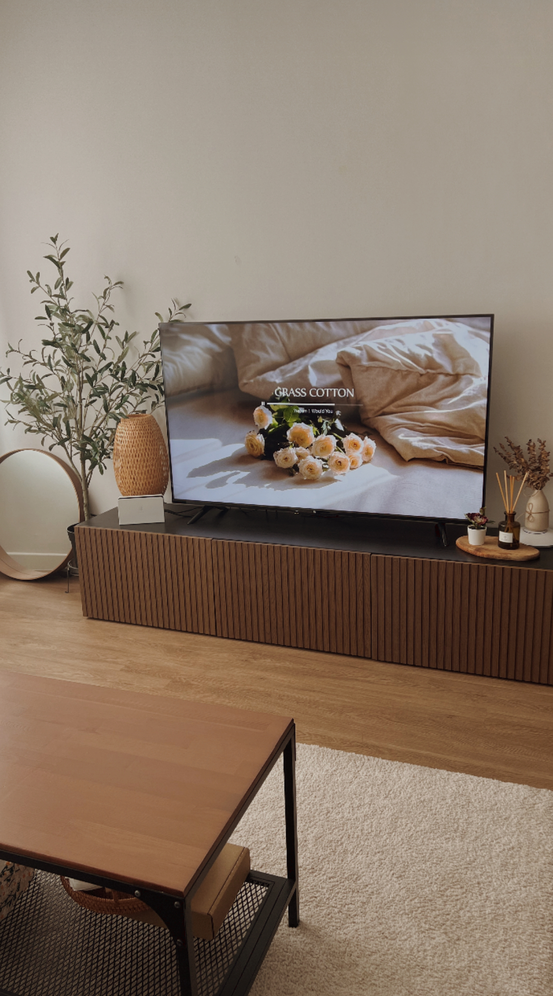 Our house-hunting journey: our search for resale flat - Wooden TV stand, modern living room, minimalist decor, soft beige