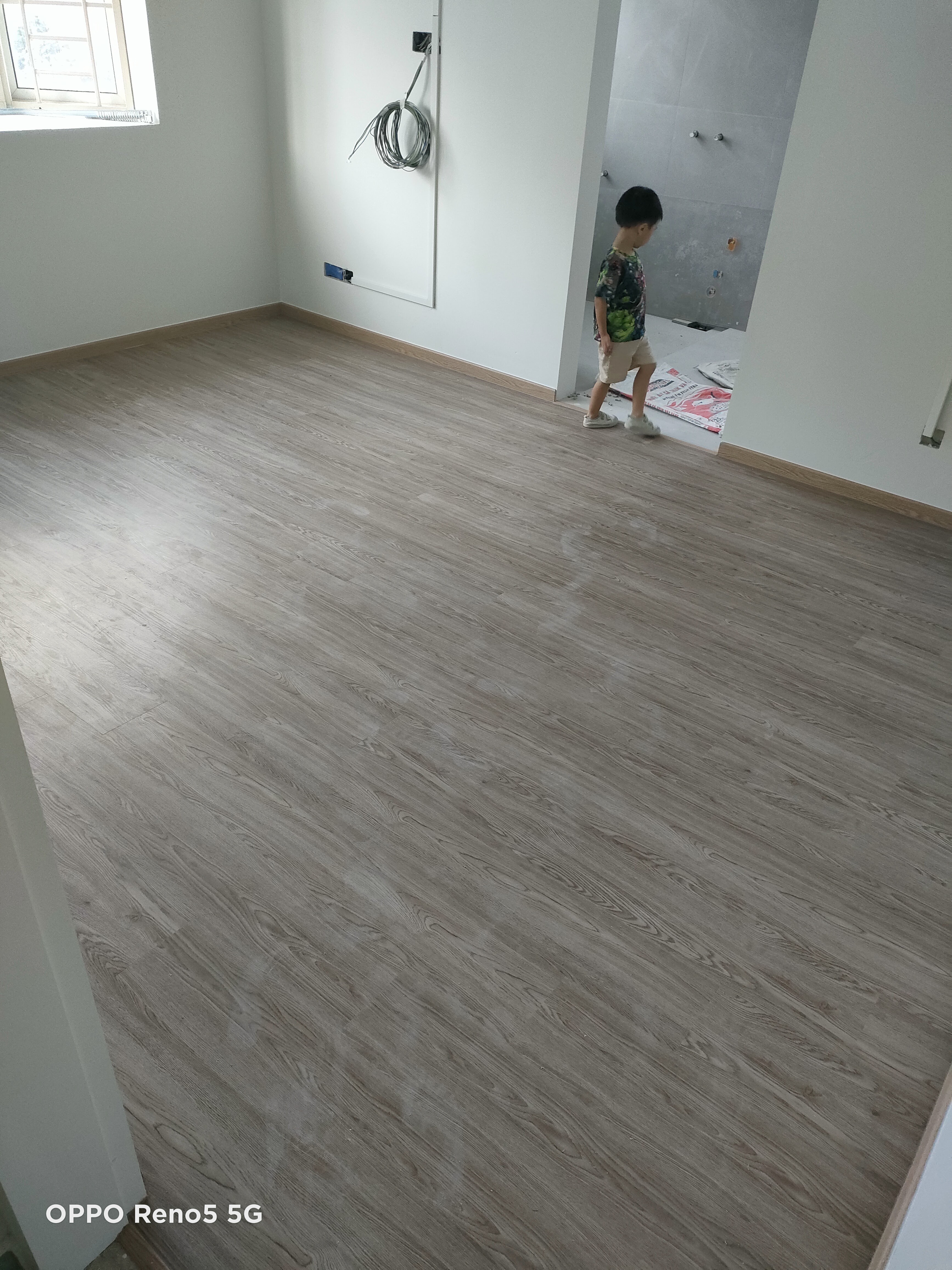 Masterbedroom.. Our sanctuary after a hard's day of work - Flooring, wooden, room, unfinished, construction, child, barefoot