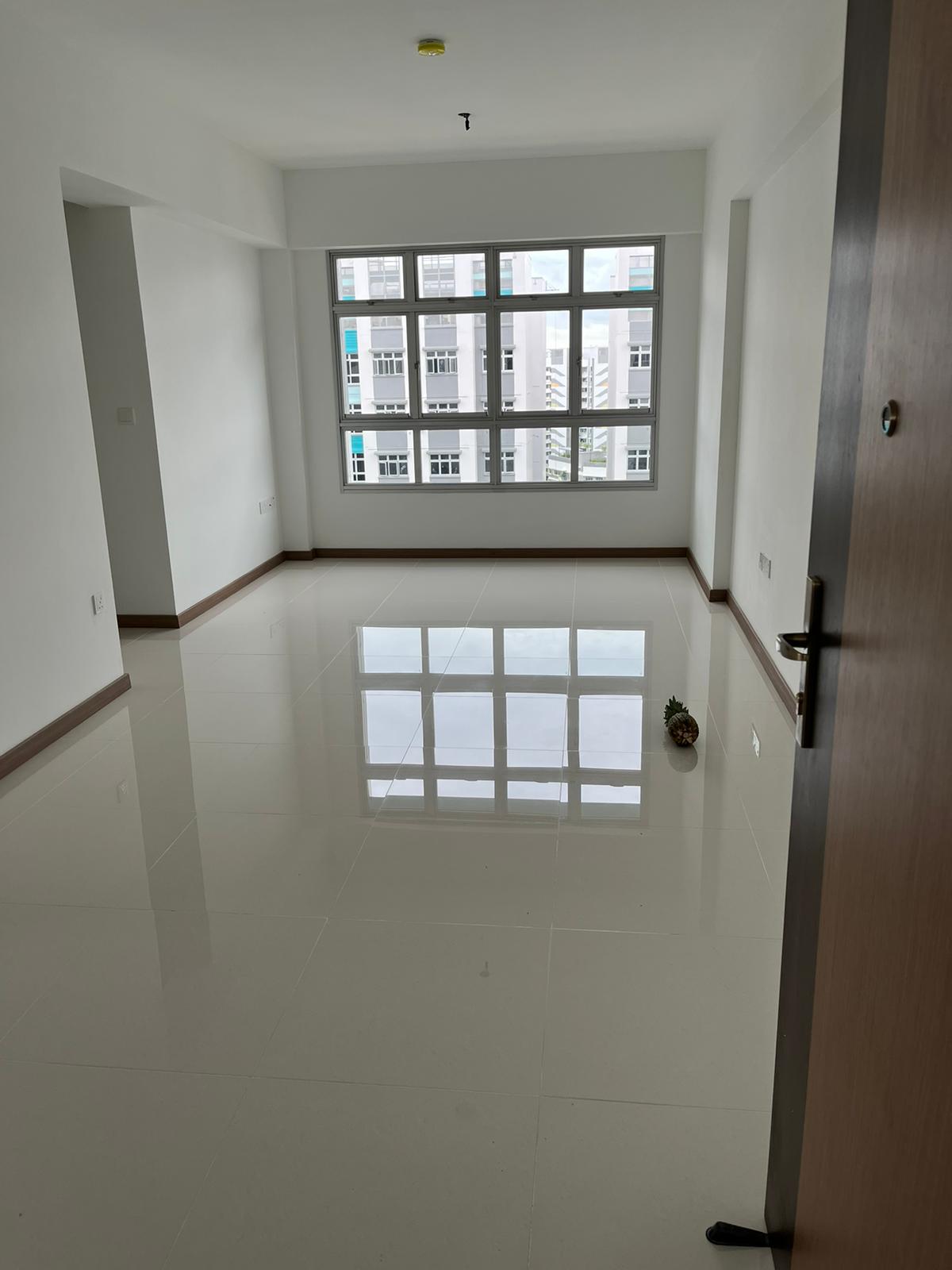 Living + Dining Space - Small but perfect for 2 - Modern minimalist apartment, spacious interior, large windows, bright and
