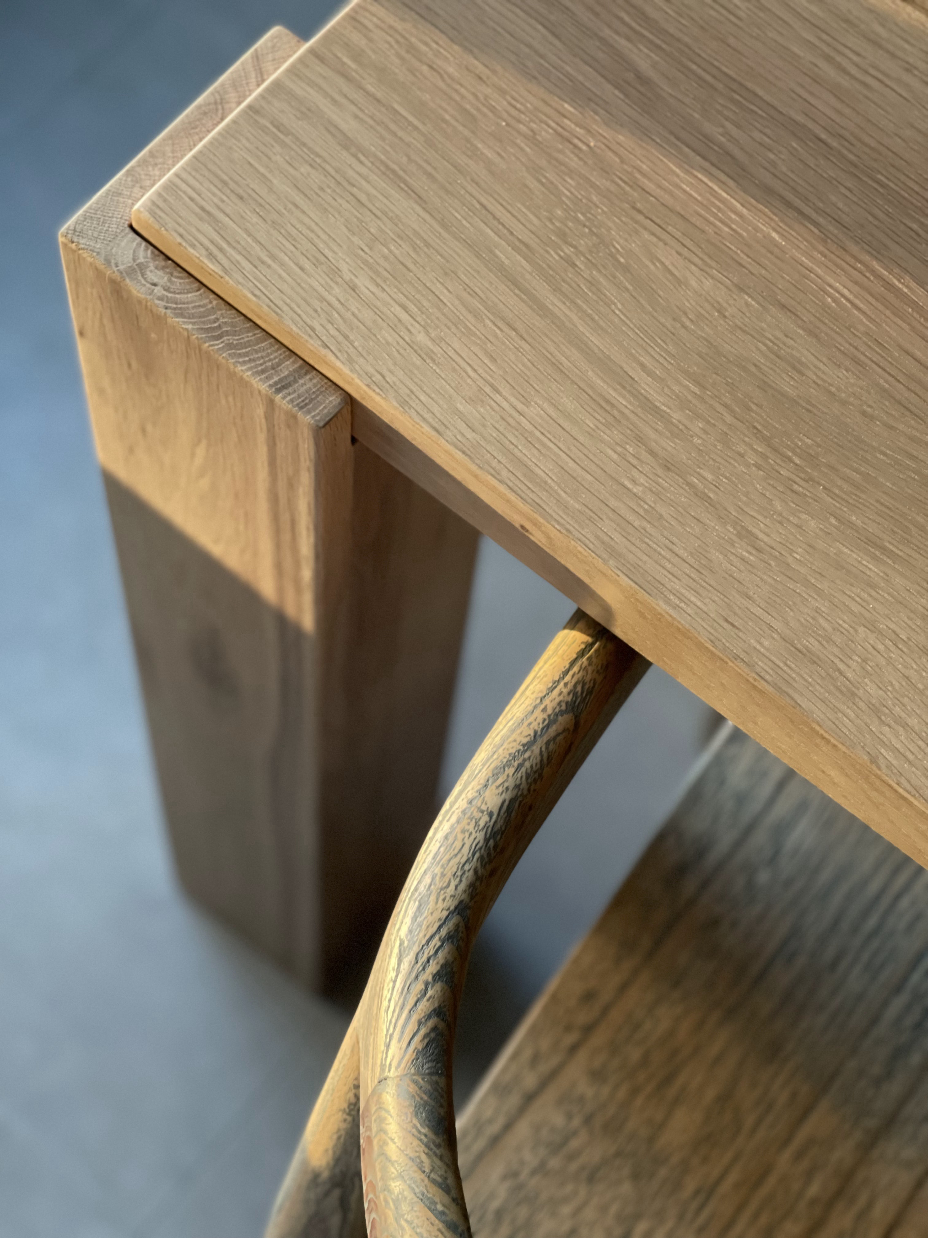 The Dining Area: The Heart of Our Home  - Wooden table with intricate grain patterns, smooth surface, natural wood color