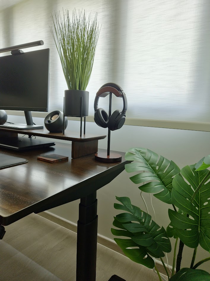 Green Up Our Nest - desk, computer, monitor, keyboard, mouse, office, workspace, modern design, minimalist, ergonomic