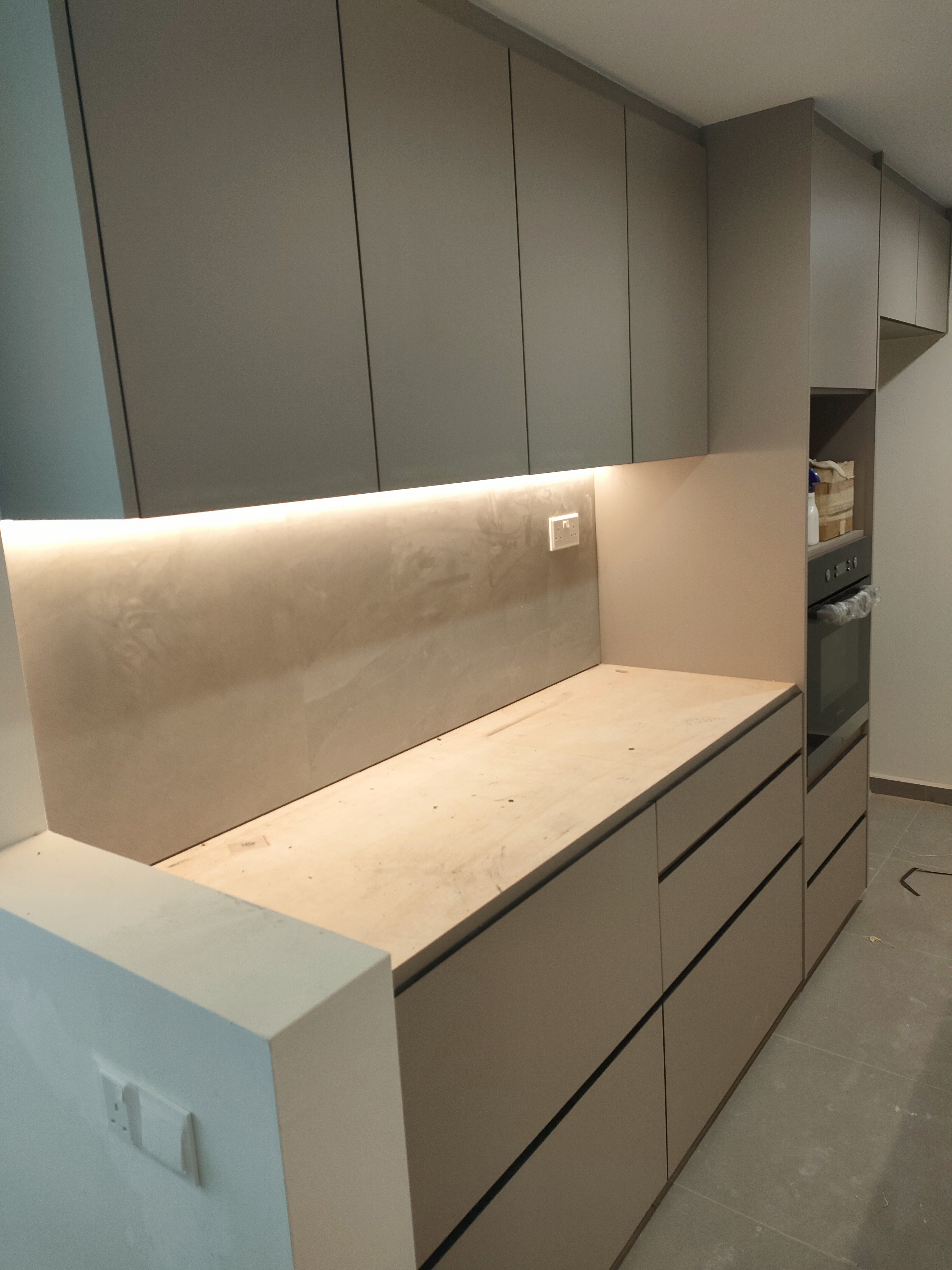 the heart of our home--Our kitchen! - modern kitchen cabinetry, minimalist design, neutral color palette, built-in