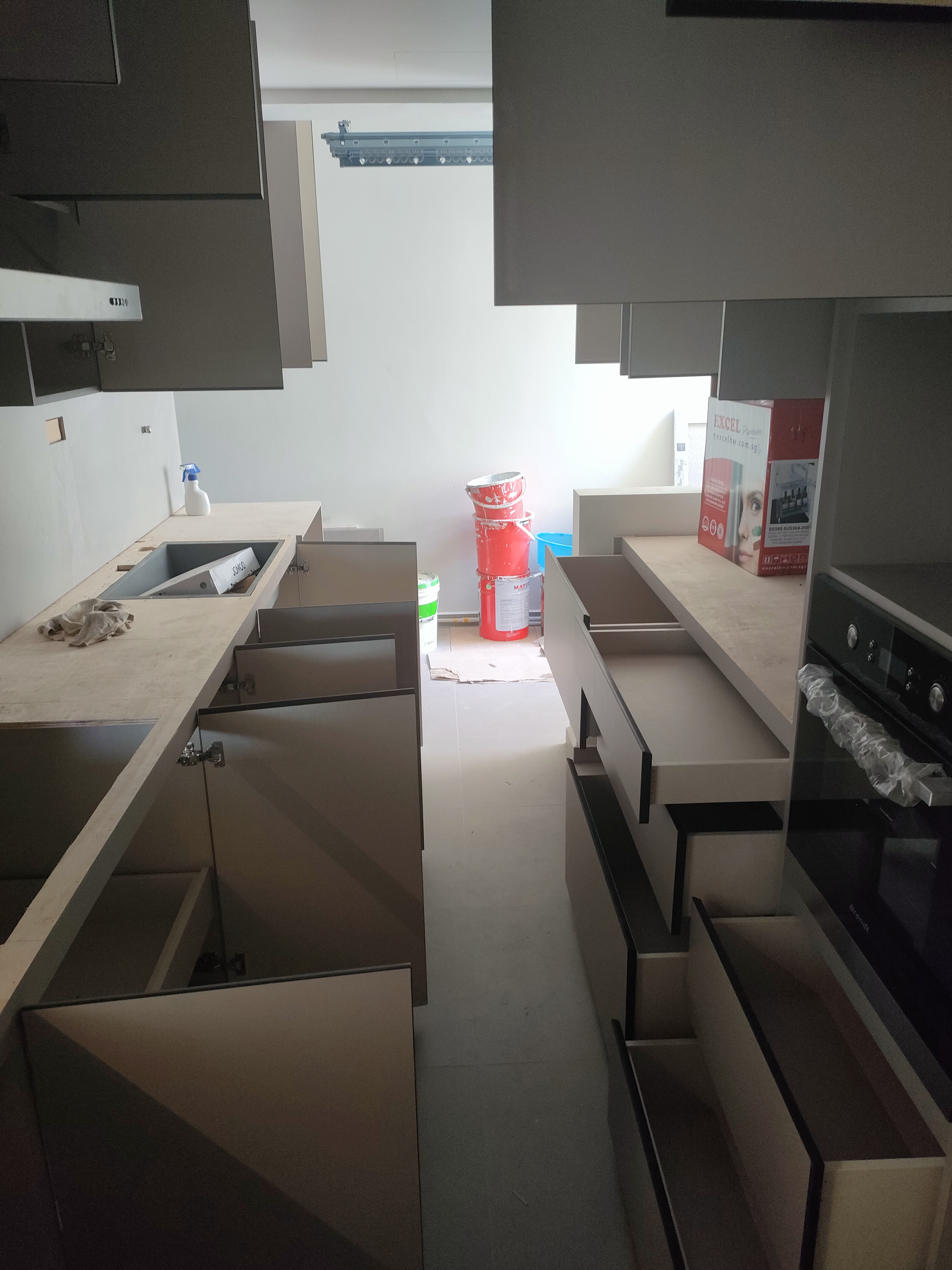 the heart of our home--Our kitchen! - Kitchen cabinetry, modern design, under-counter storage, open shelving, built-in