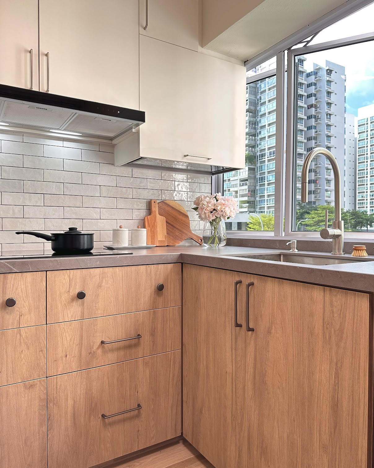 Take a Look at Our Dry and Wet Kitchens - modern kitchen, contemporary design, minimalist style, sleek cabinetry, light wood