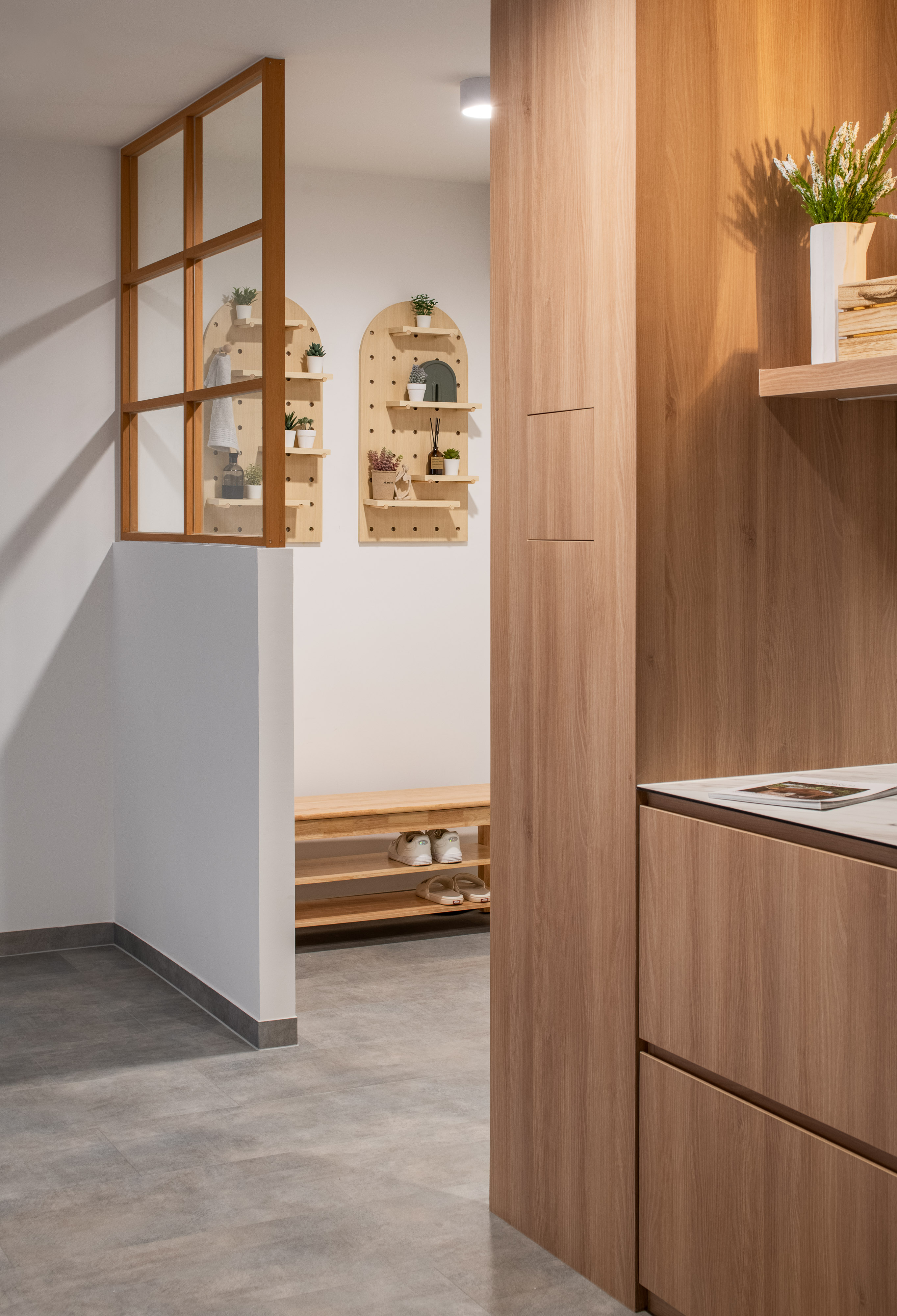 Embracing Japandi Design for a Tranquil Oasis - Wooden cabinetry, minimalist design, modern interior, light wood finish