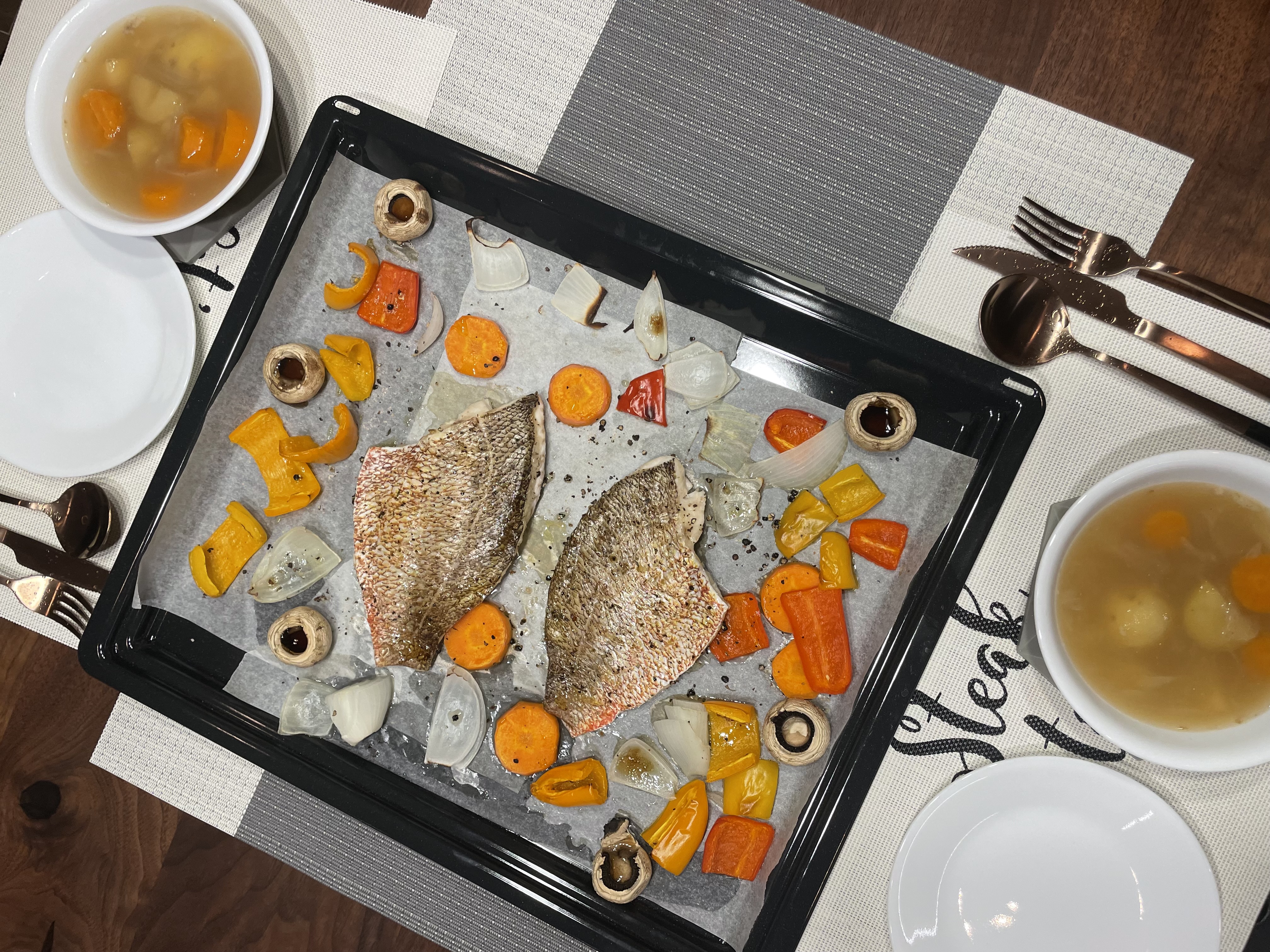 Where conversations, food, games and wine flow - fish fillet, roasted fish, grilled fish, broiled fish, grilled fish fillet