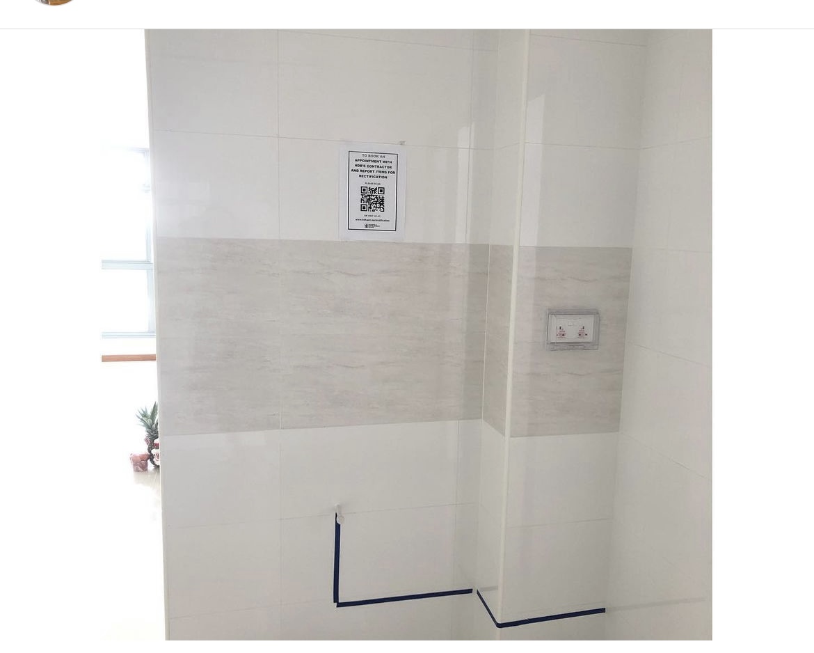 HDB fixtures we stuck with [& those we didn’t ] - Clean, modern bathroom with white tiles and light gray accents, Stainless