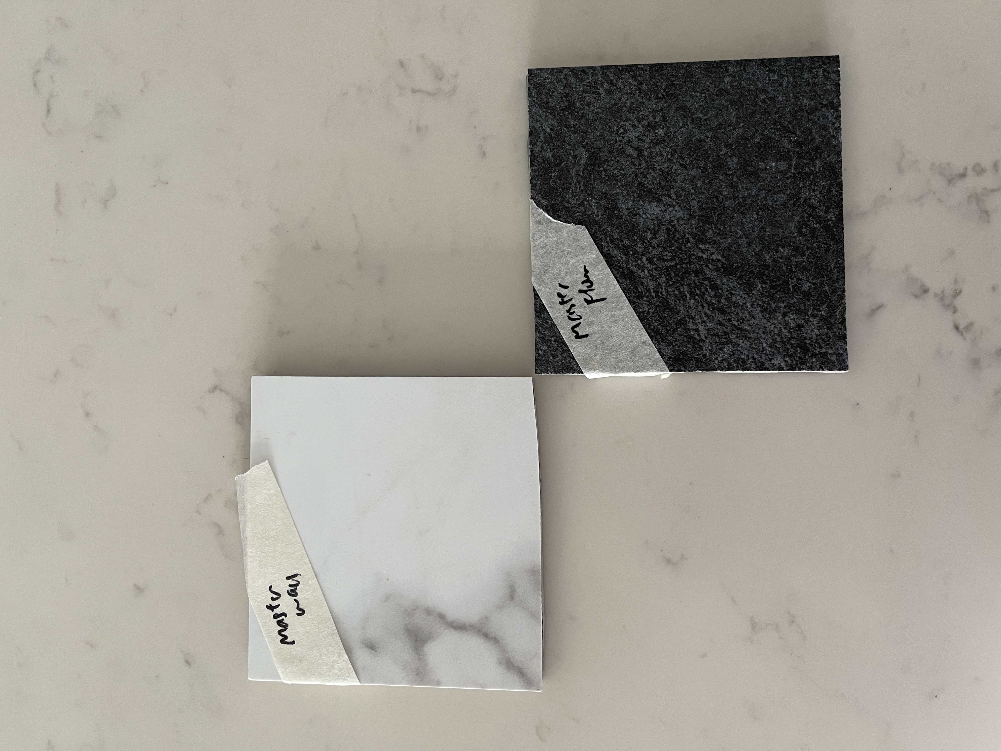 Our Simple & Function Bathrooms: Before & After  - Marble countertop surfaces, Granite tiles, Marble veining design, Black