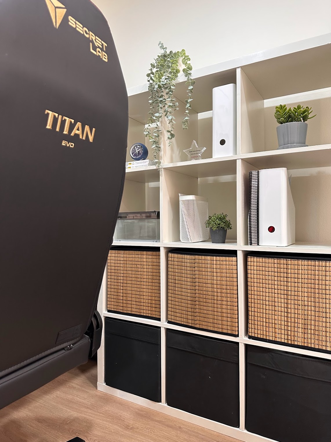 Home Office Within The Bedroom - Modern shelving unit with sleek design, EVO model with minimalist aesthetic, Smart home