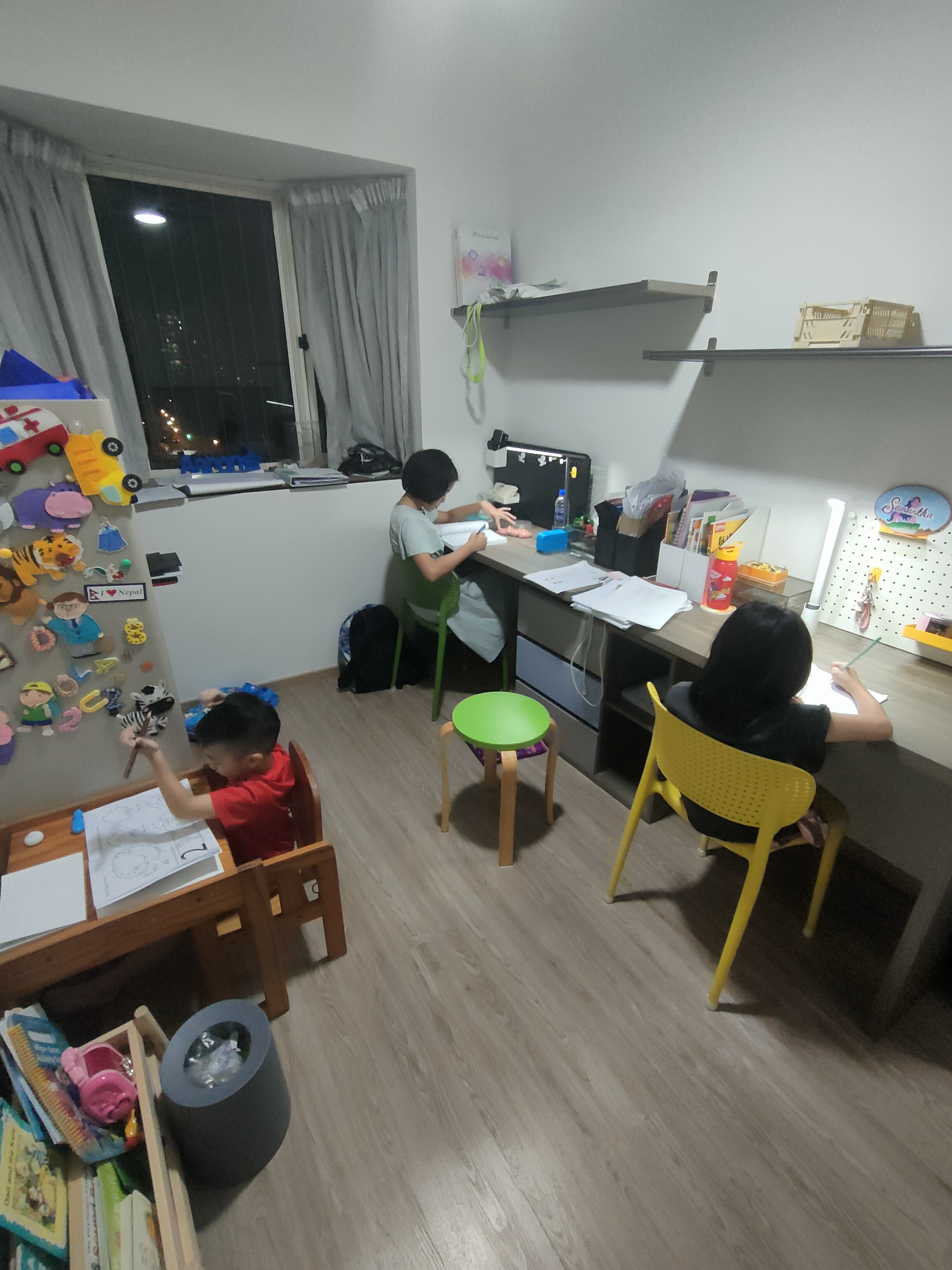 study, study, study! a study room for kids - child, study, desk, children's room, night, study area, children's books, toys