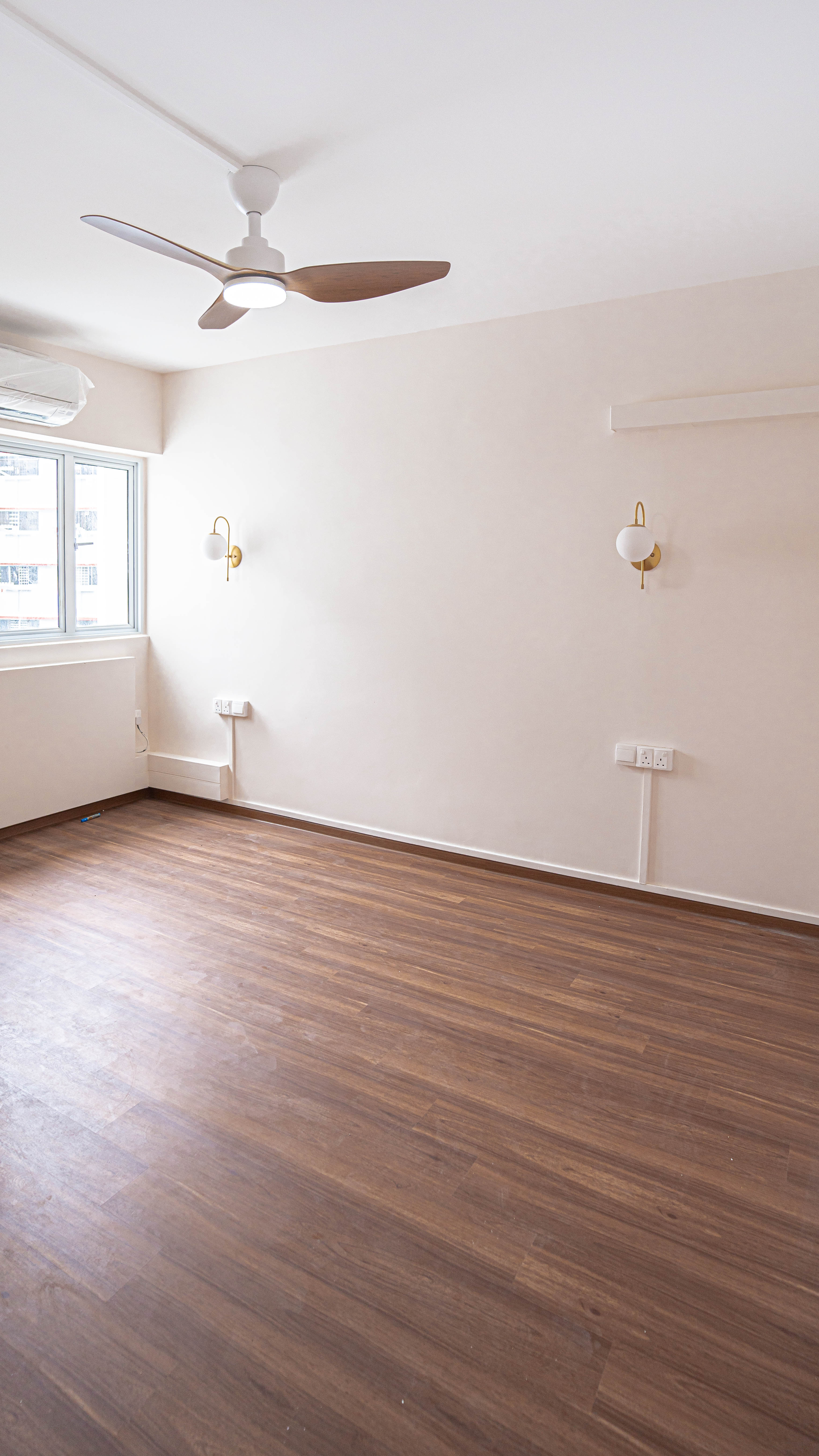 Scandi Living Room, Bedroom & Boho-chic Home Office - Ceiling fan, ceiling light fixture, white ceiling, light fixture