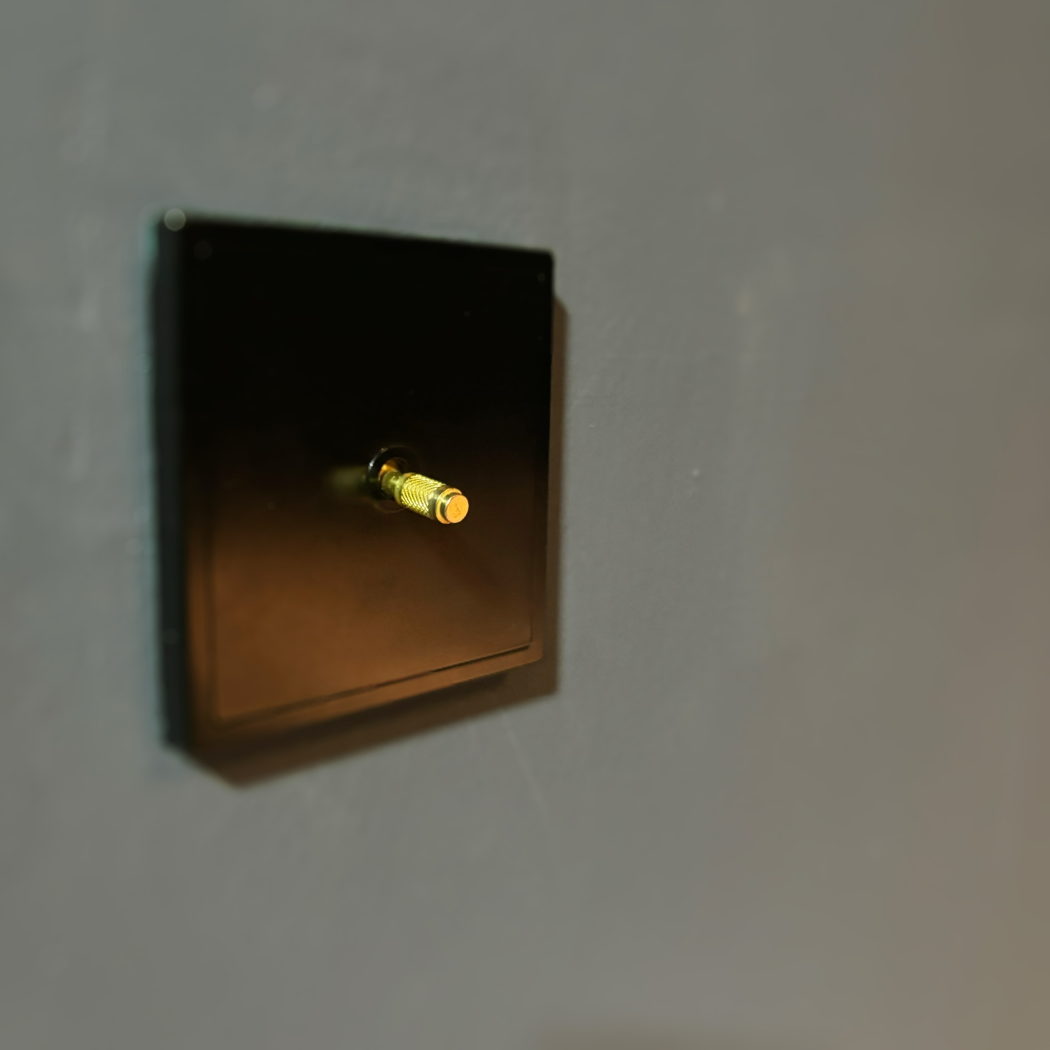 Embrace the dark theme cozy bedroom vibes 🌃 - Black, rectangular, mounted, wall, dark, glossy, surface, metallic, casing