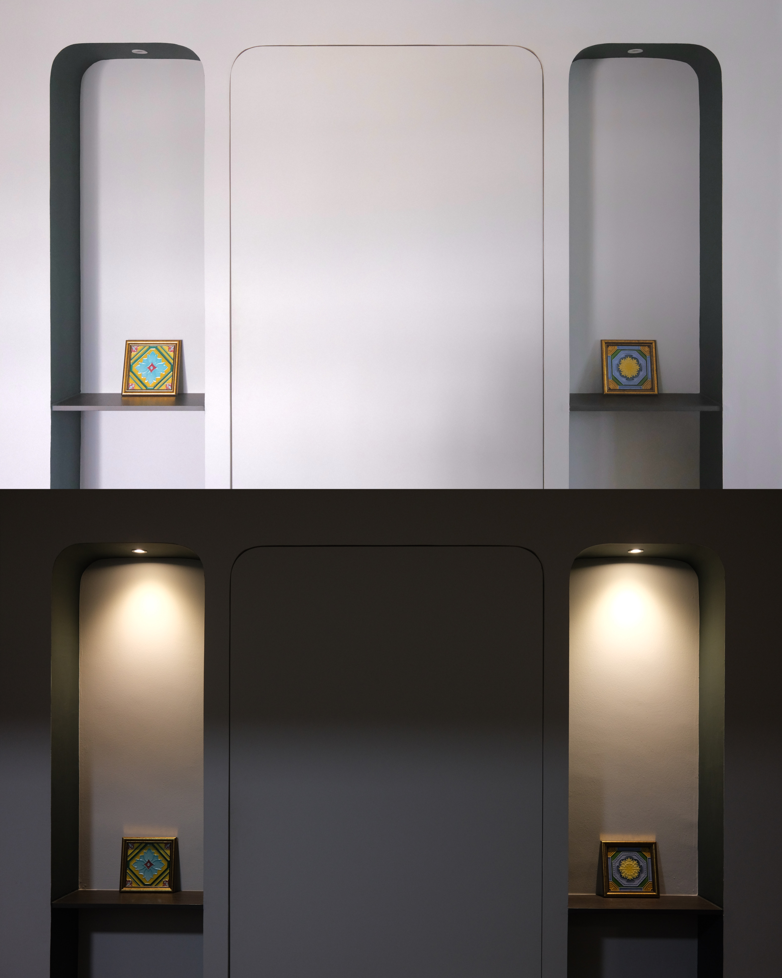 Warm / Cool / White | Pick your favourite lighting - Modern minimalist design, abstract art, framed picture, geometric