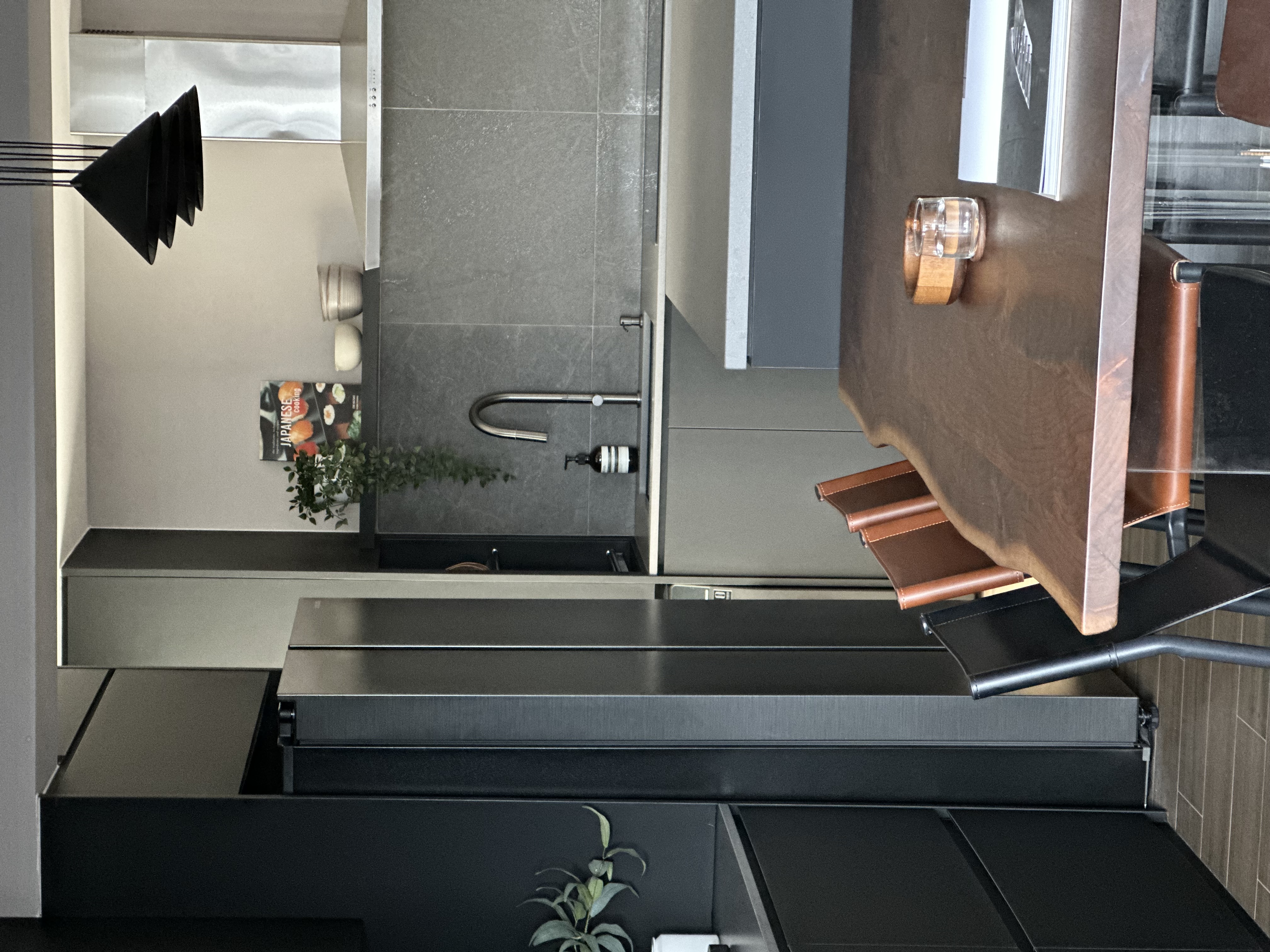 Livening our home with greenery 🍃  - modern bathroom, sleek design, minimalist decor, contemporary style, black and white