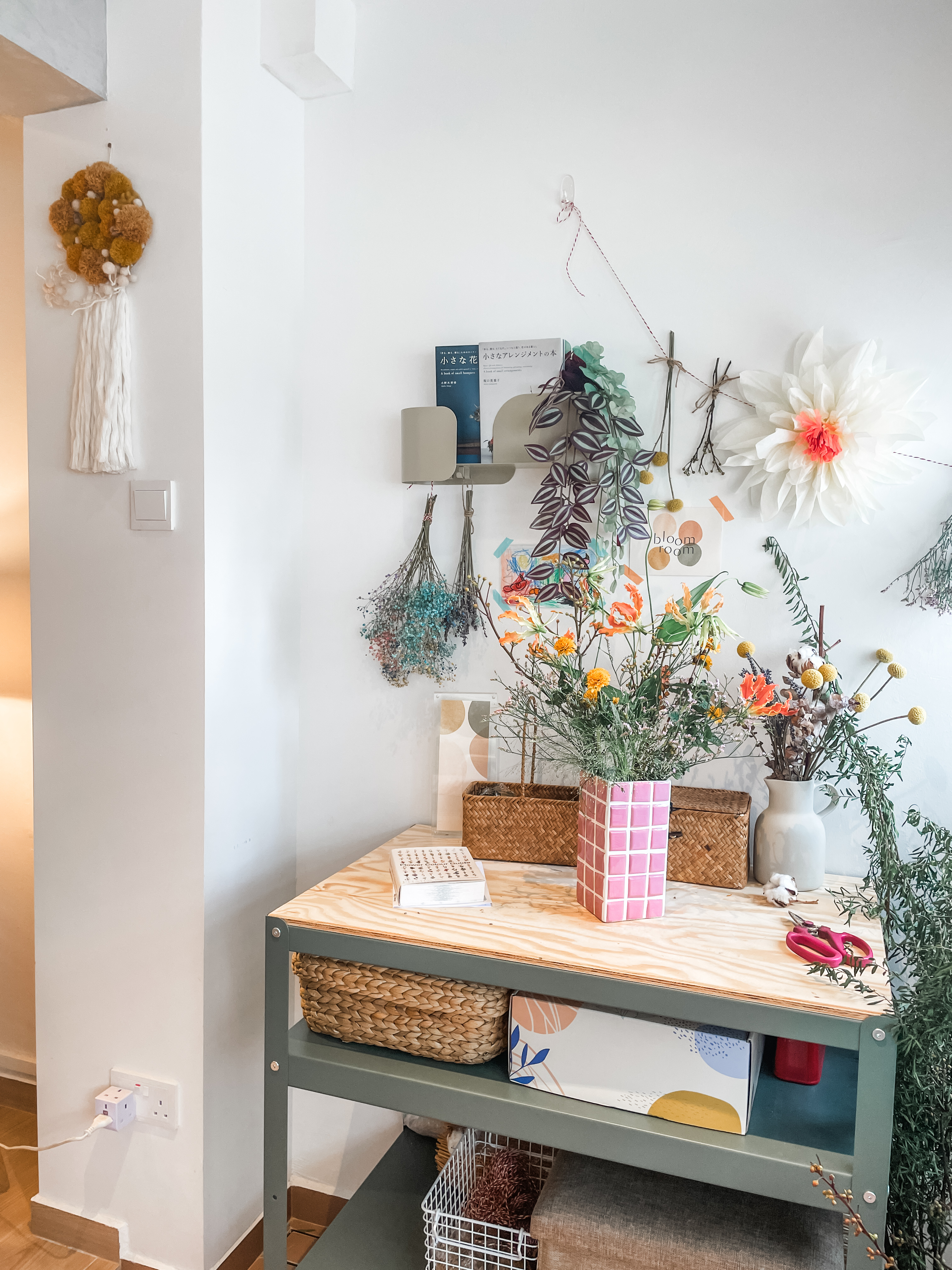 Standout Spots in Our Space - vibrant decor, modern interior, cozy atmosphere, artistic wall art, woven wall hanging