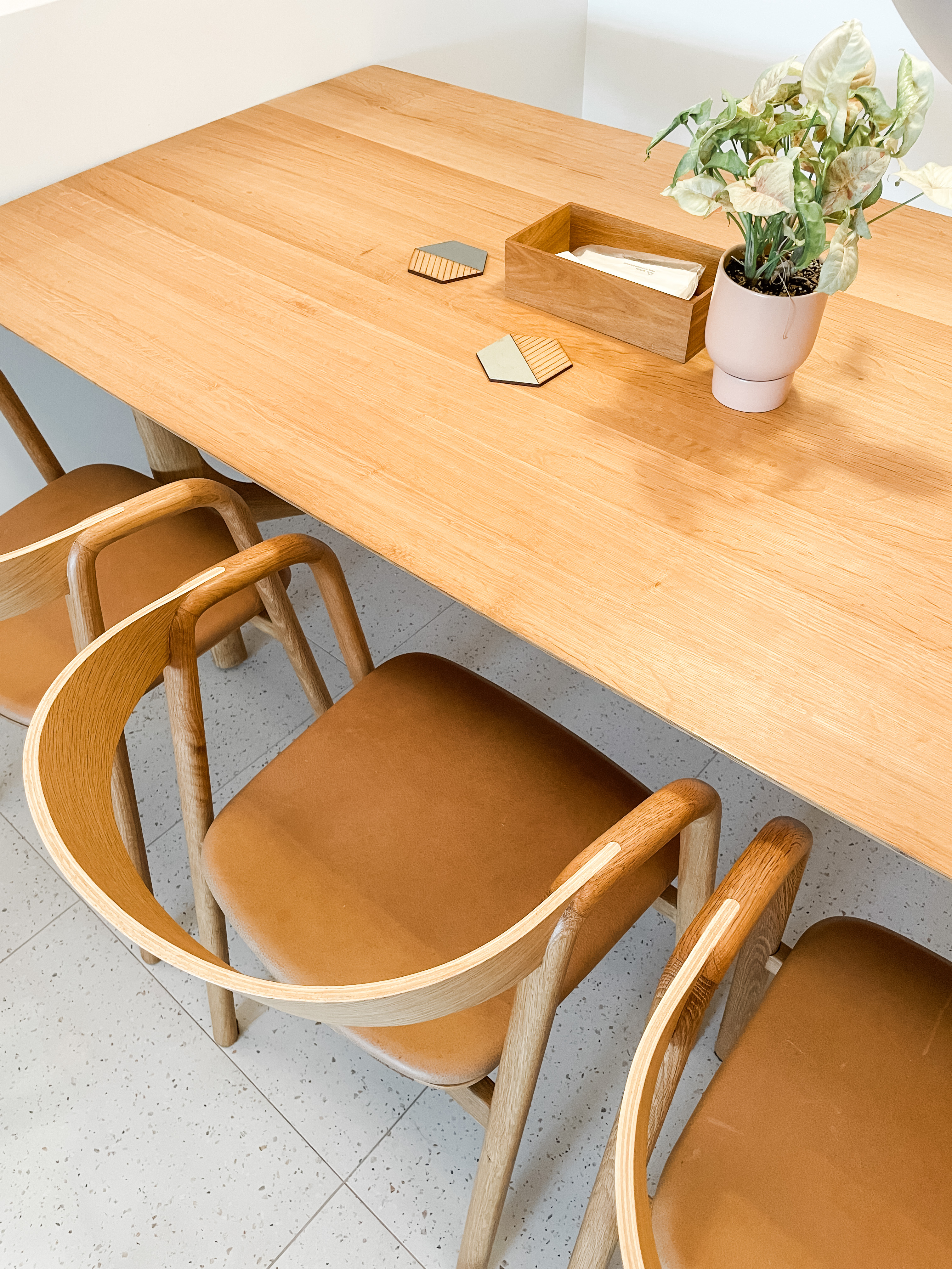 Standout Spots in Our Space - Wooden table, brown chairs, minimalist design, natural wood texture, wooden legs, wooden chair