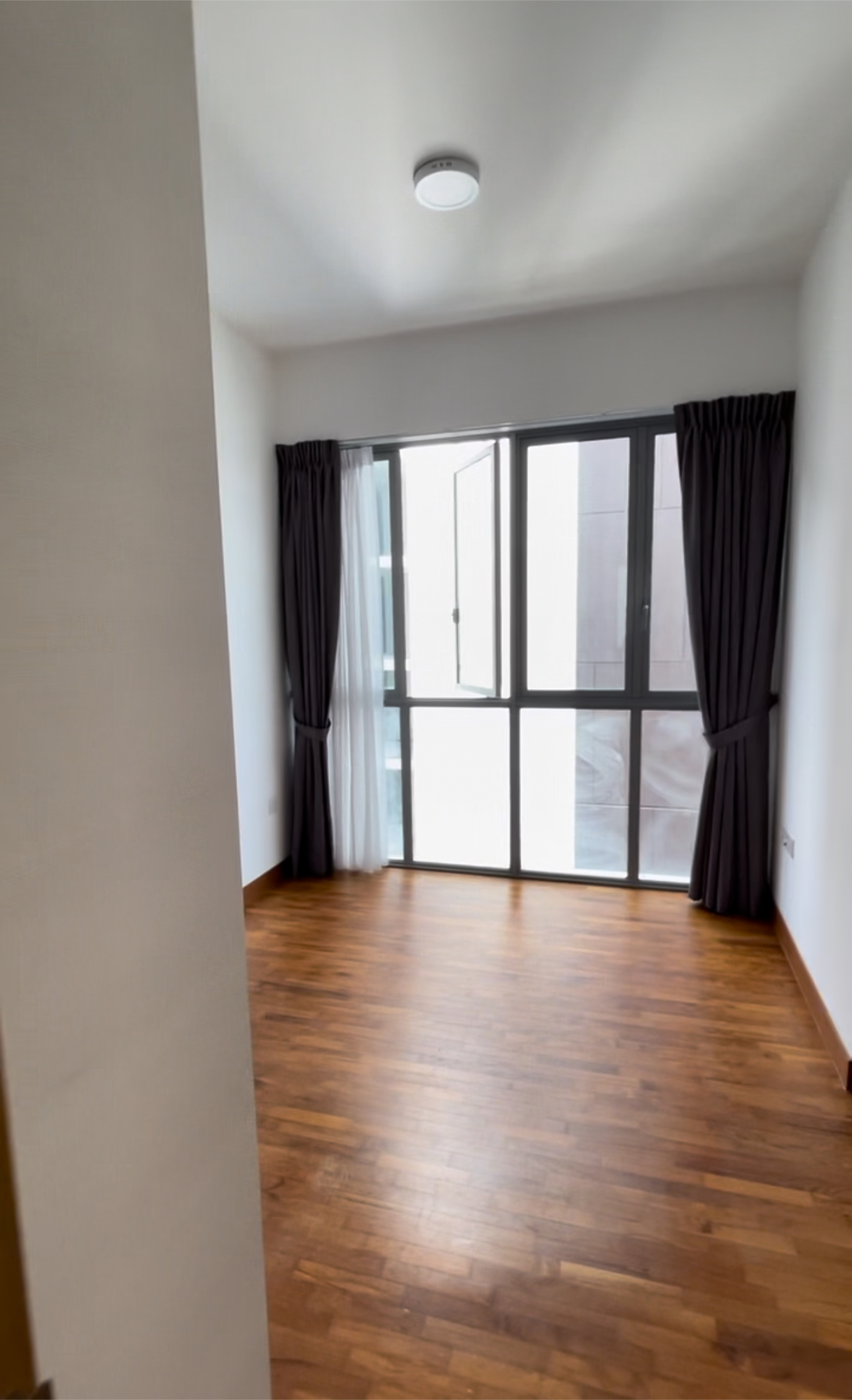 Our simple guest room and future recreation room  - Modern minimalist living room, spacious room with hardwood flooring