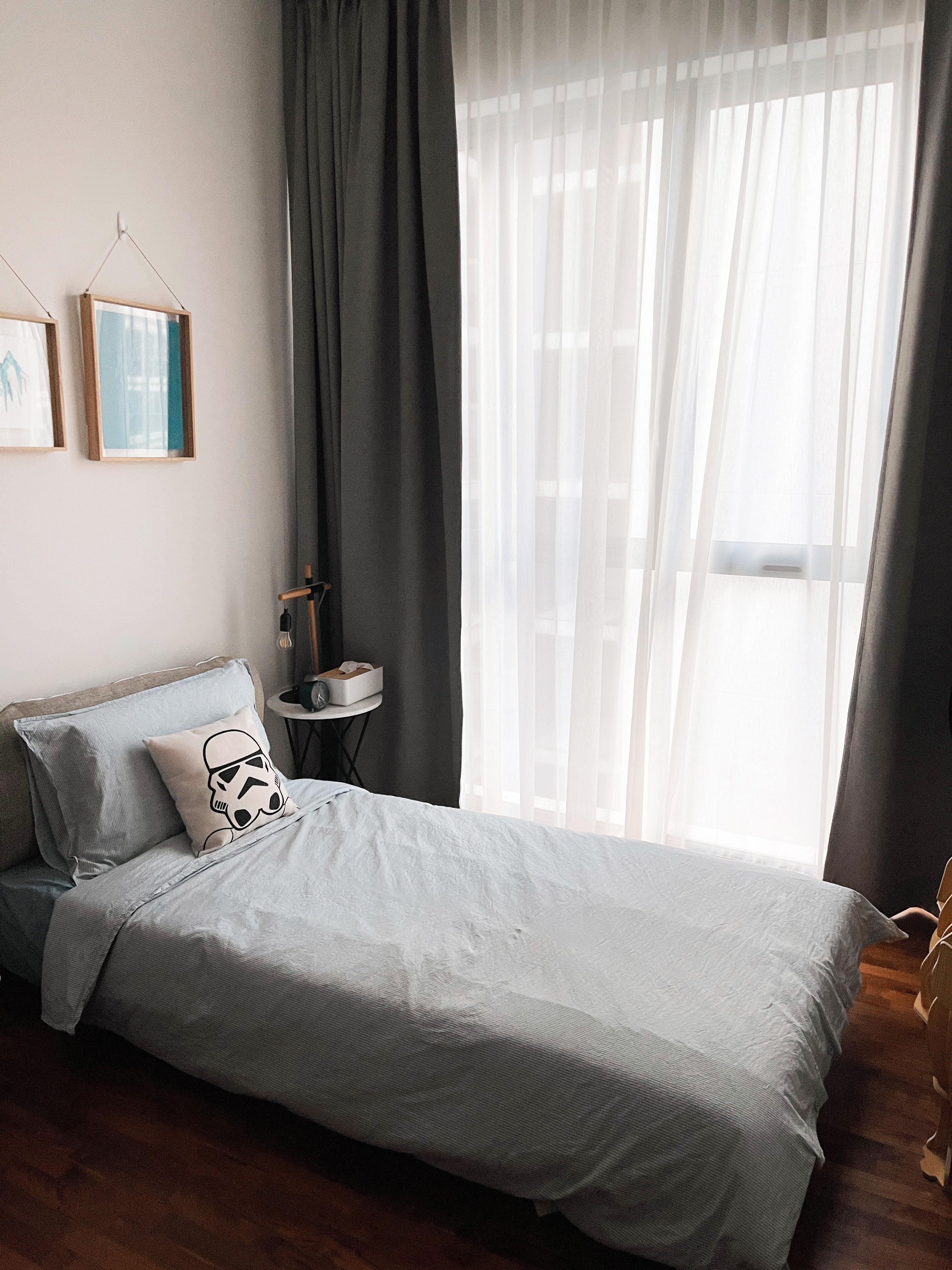 Our simple guest room and future recreation room