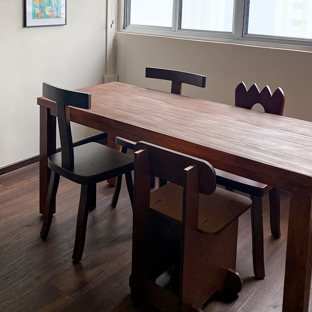 Navigating DIY Interior Design - Wooden dining table, minimalist design, modern furniture, wooden chairs, black chairs