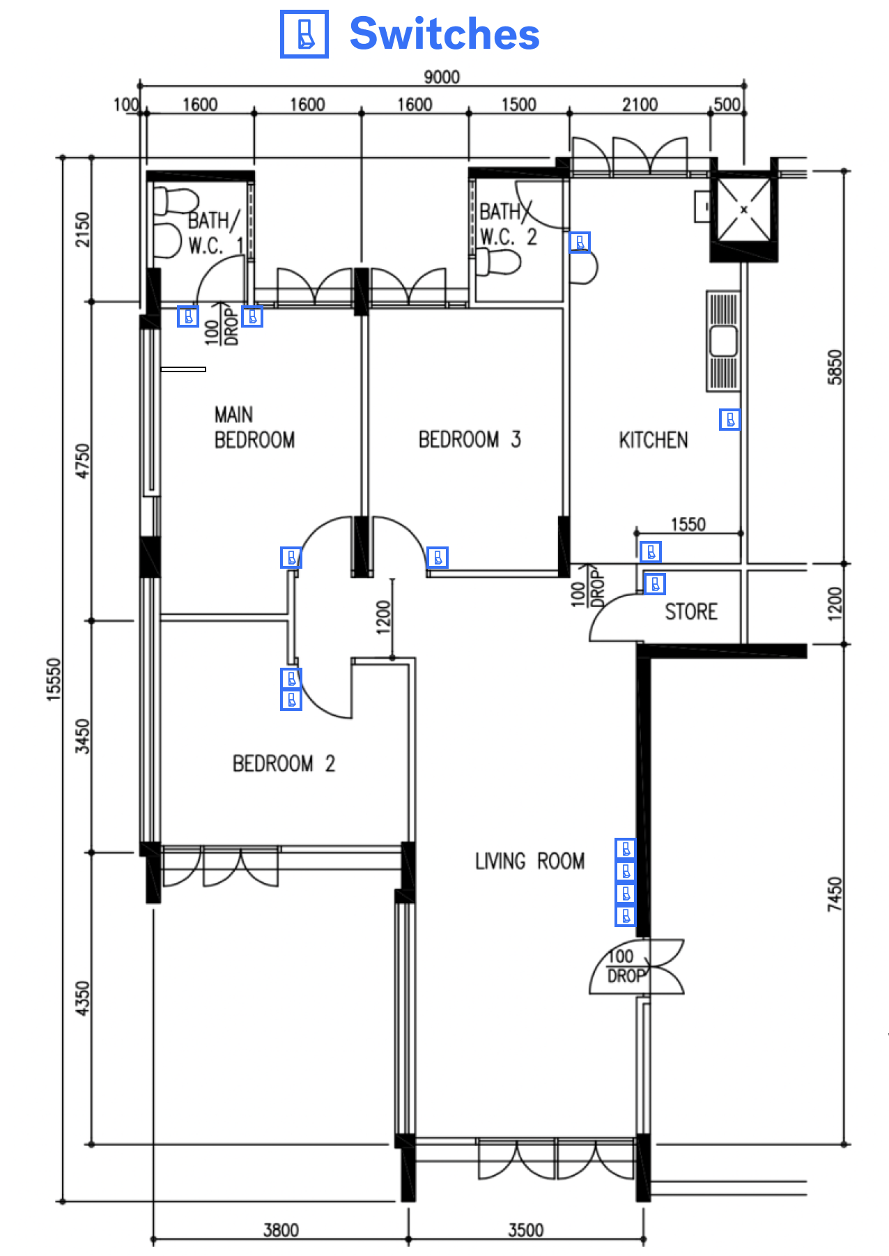 Navigating DIY Interior Design - Multi-functional living space with integrated bathroom facilities, Layout featuring two