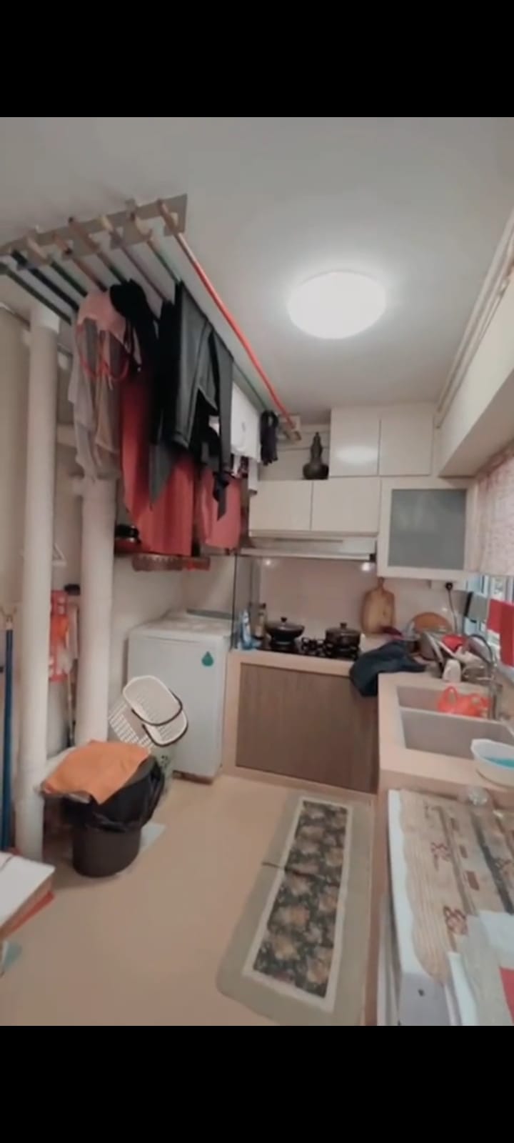 Laundry Bliss: Efficiency in Every Spin - kitchen, laundry room, clothes rack, hanging clothes, drying rack, kitchen