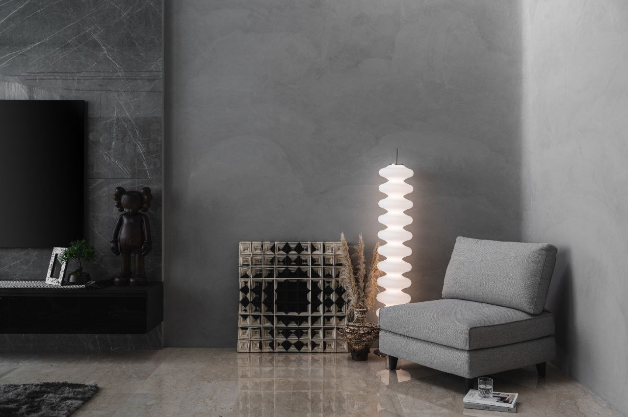 Bright and Airy Modern Home - modern living room, contemporary decor, minimalist design, sleek furniture, gray armchair