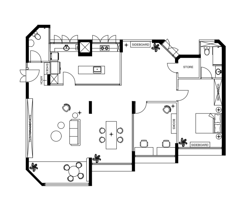 A 5-room mid-century + eclectic home for 3 cats! - Living area, kitchen, bathroom, bedroom, dining area, study, laundry room