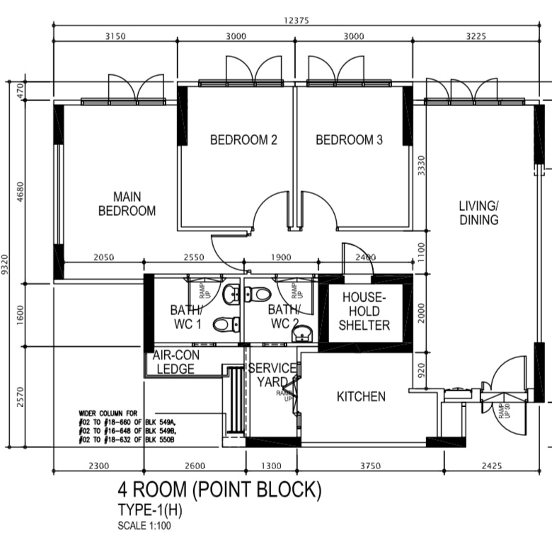 Embracing Tranquility Journey Through Our Personal Haven - 4-room Point Block Type-1 (H), 2 Bedroom 3 Bedroom 4 Bedroom