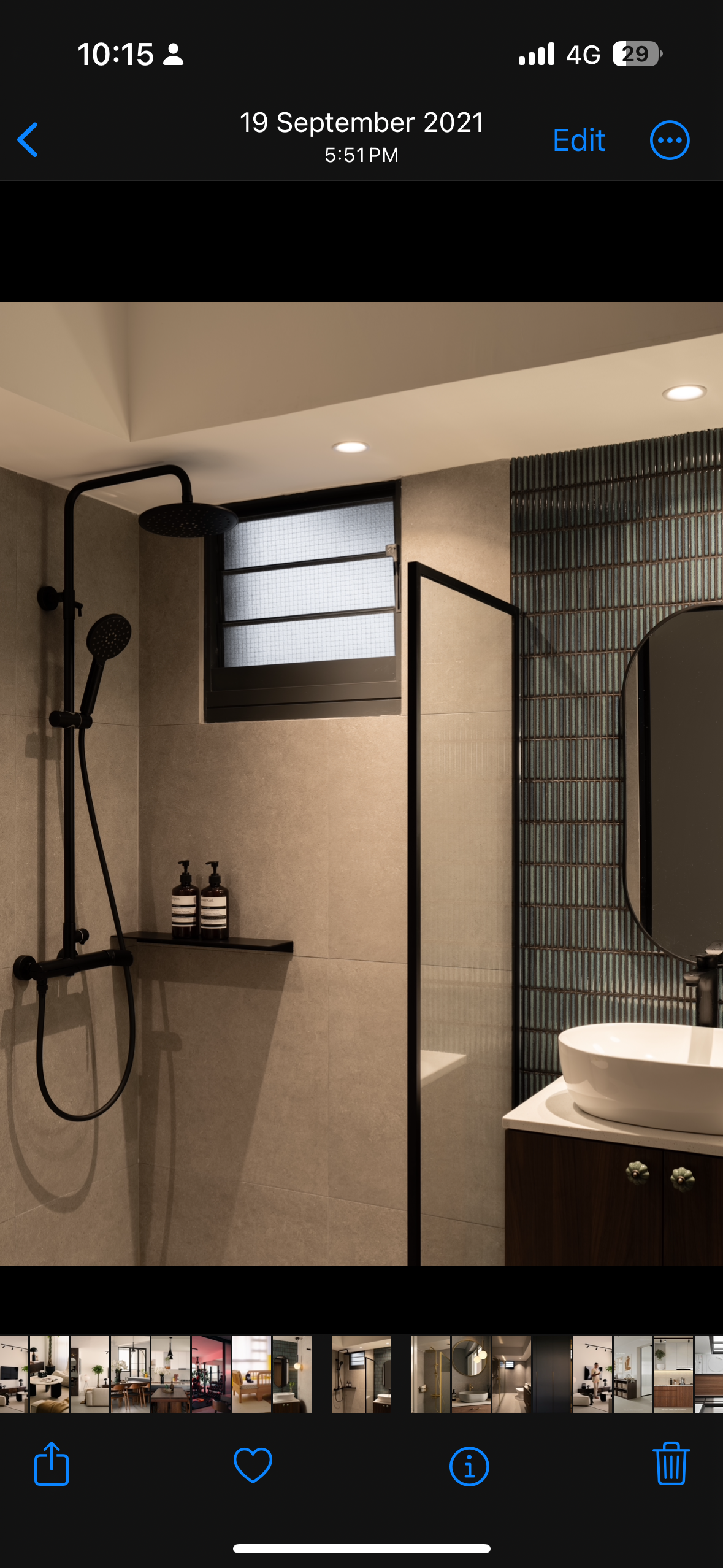 A mid-century modern home in the East - Modern bathroom design with sleek fixtures, Elegant shower setup with contemporary
