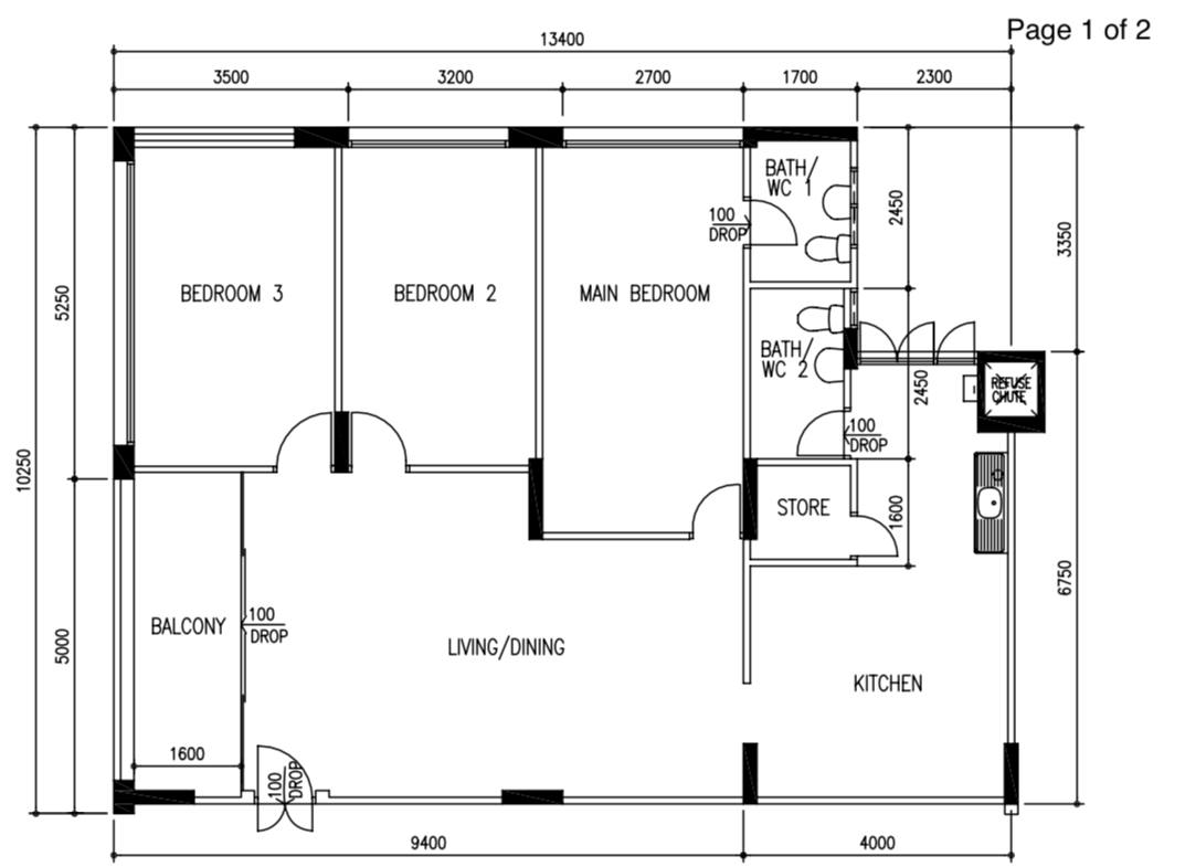 Rustic Coastal in the East - Living area, dining area, kitchen, bathroom, WC, drop, balcony, bedrooms, main bedroom, store