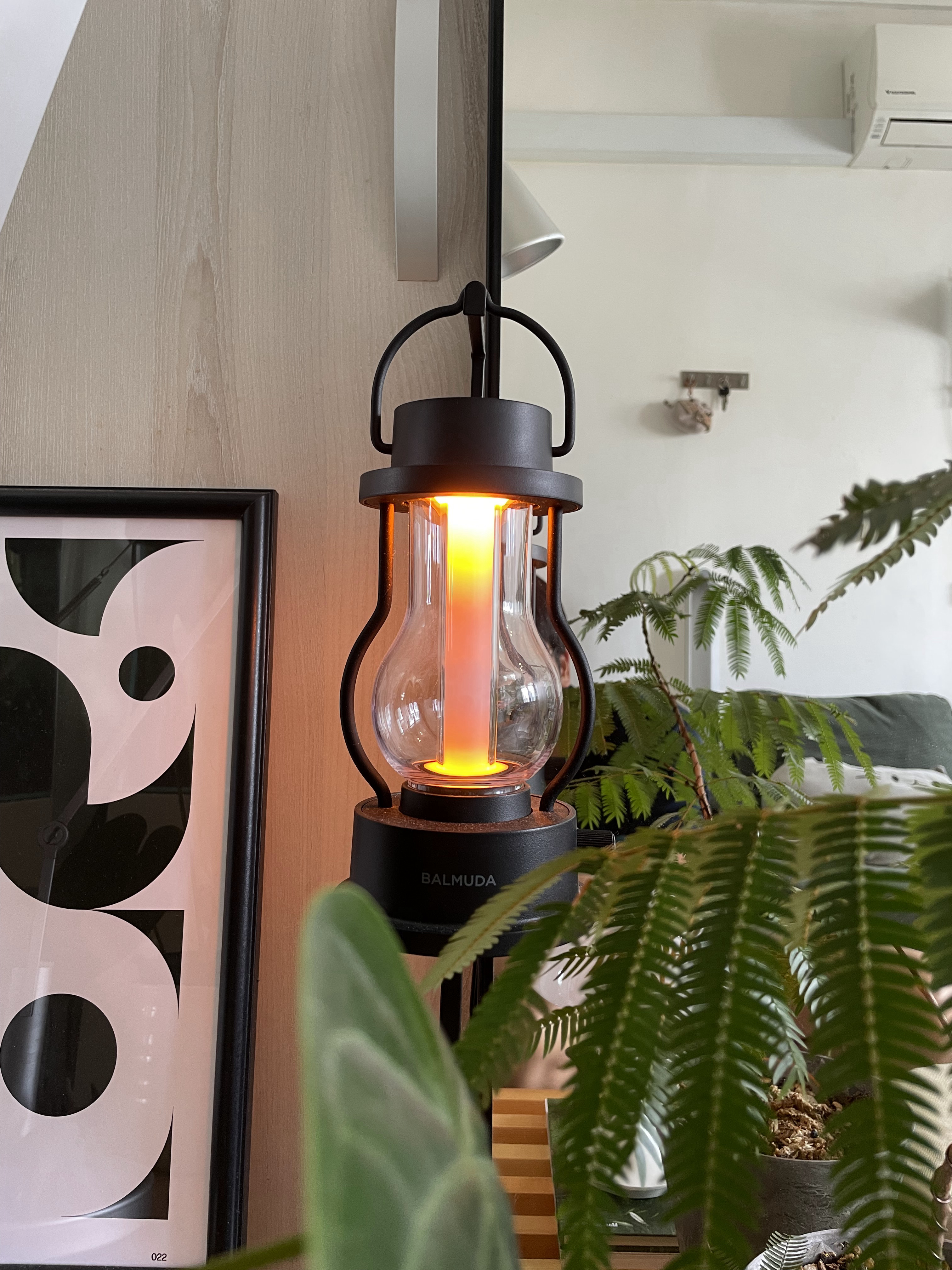 Bedroom Living -Small Space Thoughtfully Curated for Two - modern interior, wall-mounted lantern, black lantern, outdoor