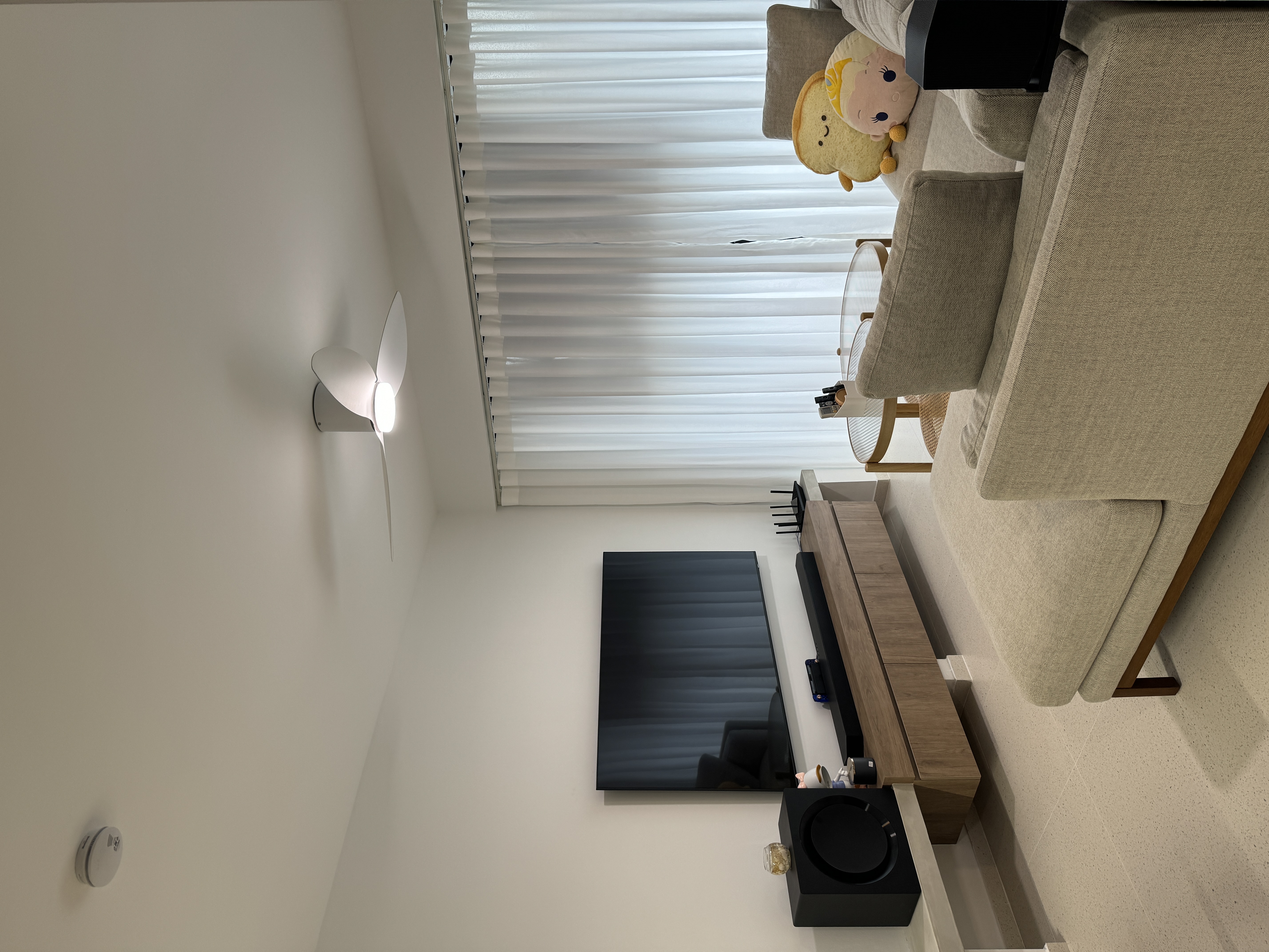 Modern Contemp, Japandi-Inspired, OurWeiHome in Bidadari - Modern living room, minimalist decor, neutral color palette, large