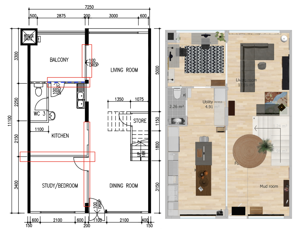 A family home with a vintage charm - Balcony, Living Room, Dining Room, Study/Bedroom, WC 3, Utility area, Kitchen, Study