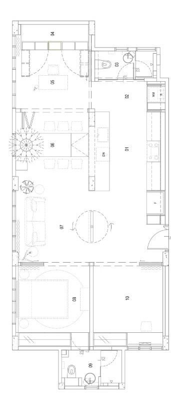 990 Sqft Apartment in Telok Kurau. Bringing a dream apartment to life! - Living area, dining area, kitchen, bathroom