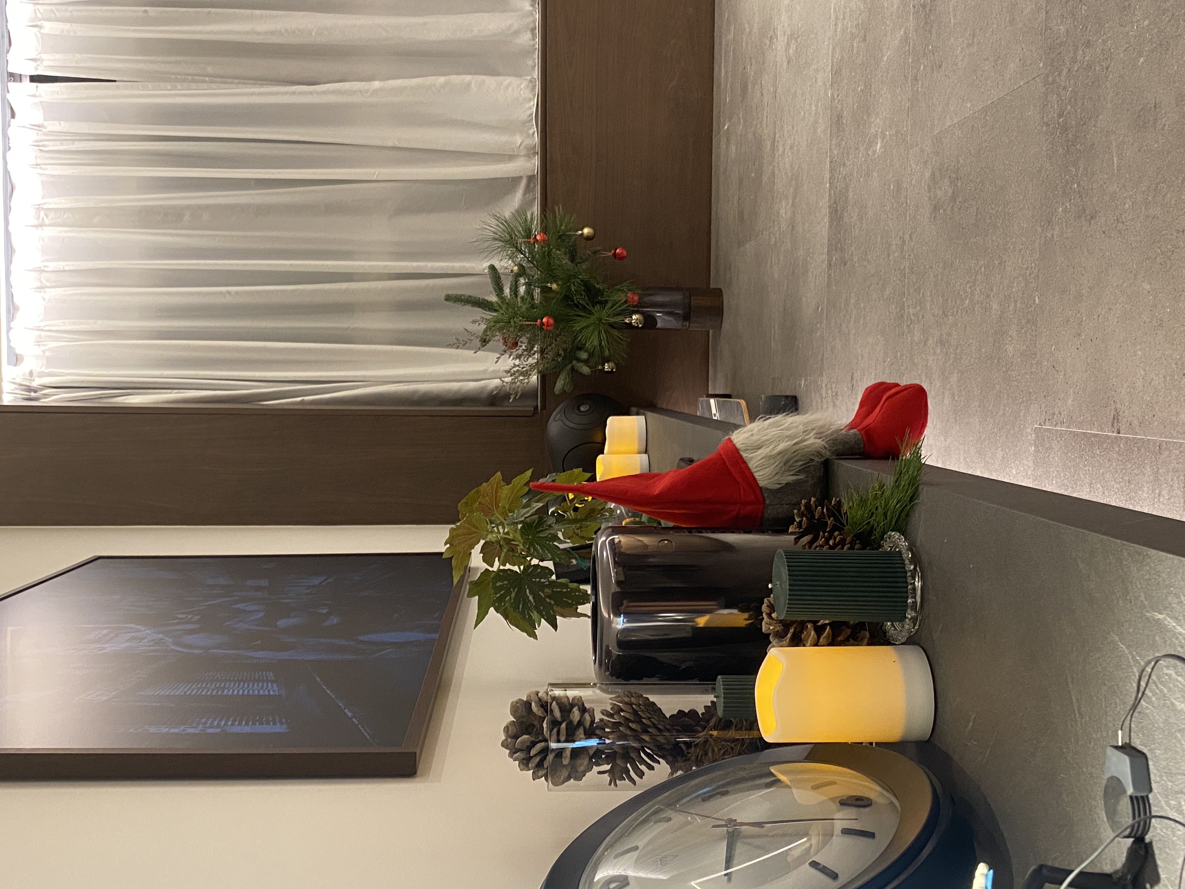 This the season to be jolly - Christmas decorations, cozy room, festive ambiance, modern decor, abstract art, soft lighting