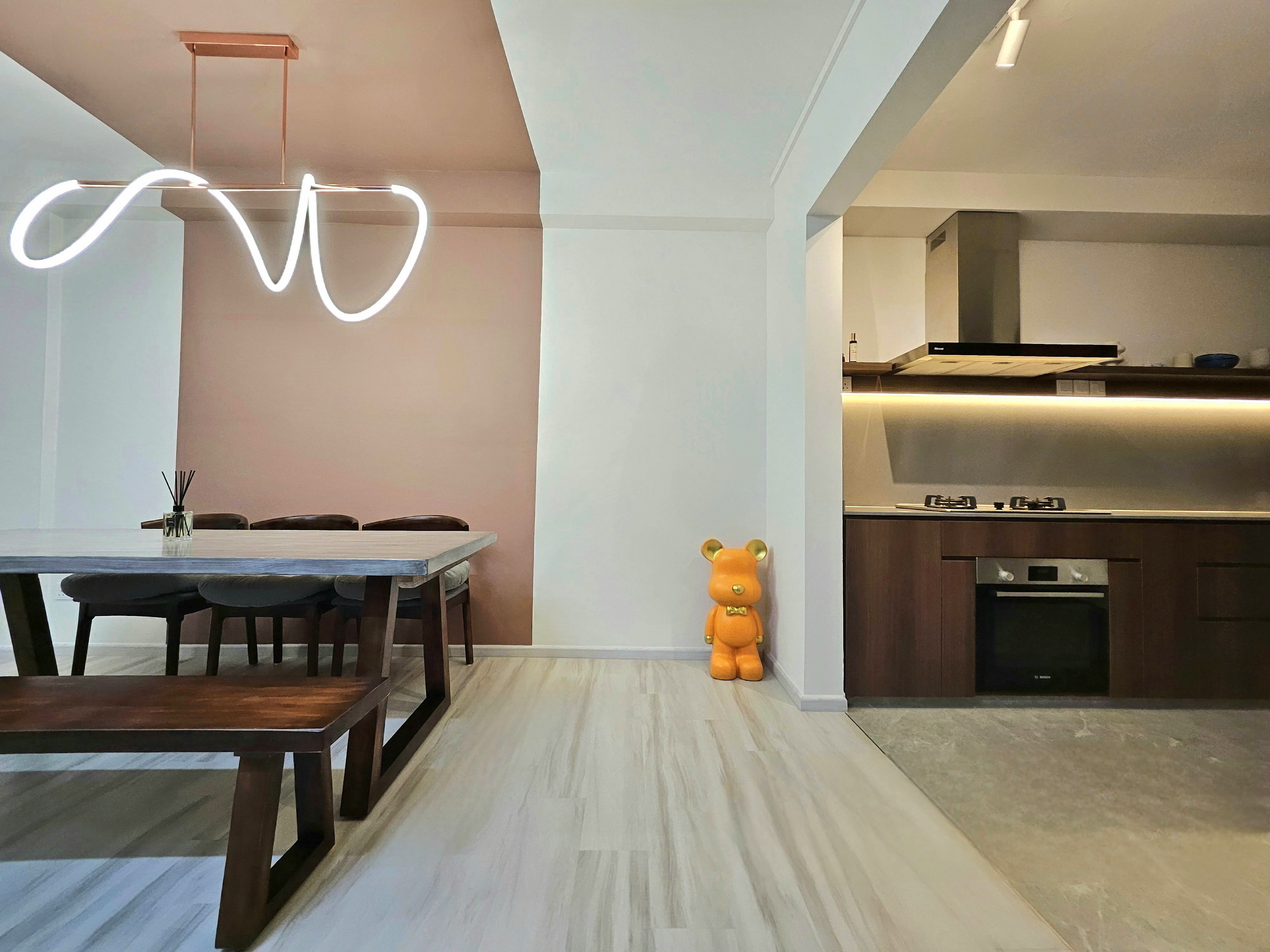 Our dining space: For Intimate Gatherings & Cherished Moments - Modern minimalist dining room with sleek furniture