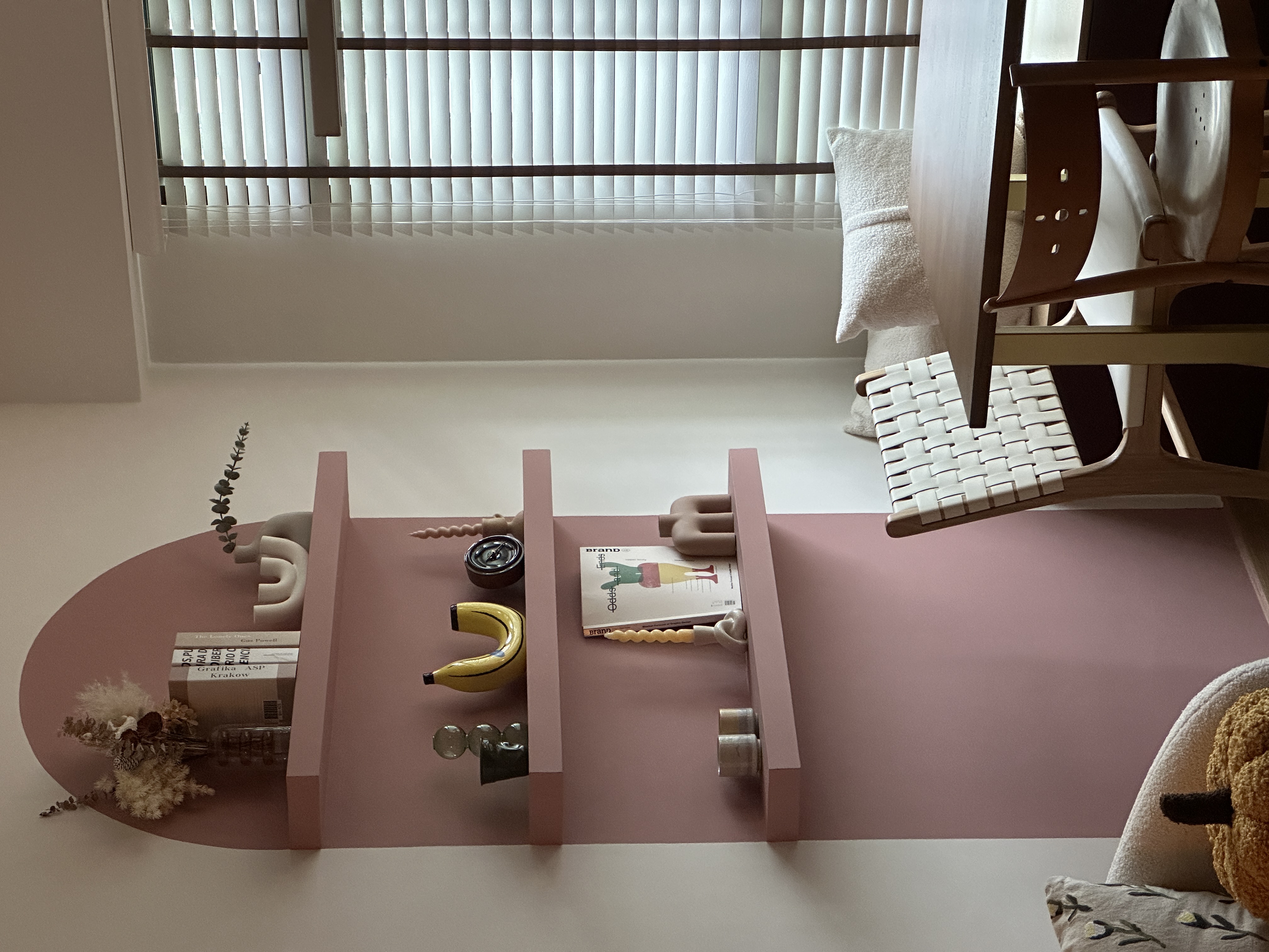 A cozy dining space right at the window bay!  - vintage decor, minimalist design, pastel color palette, whimsical elements