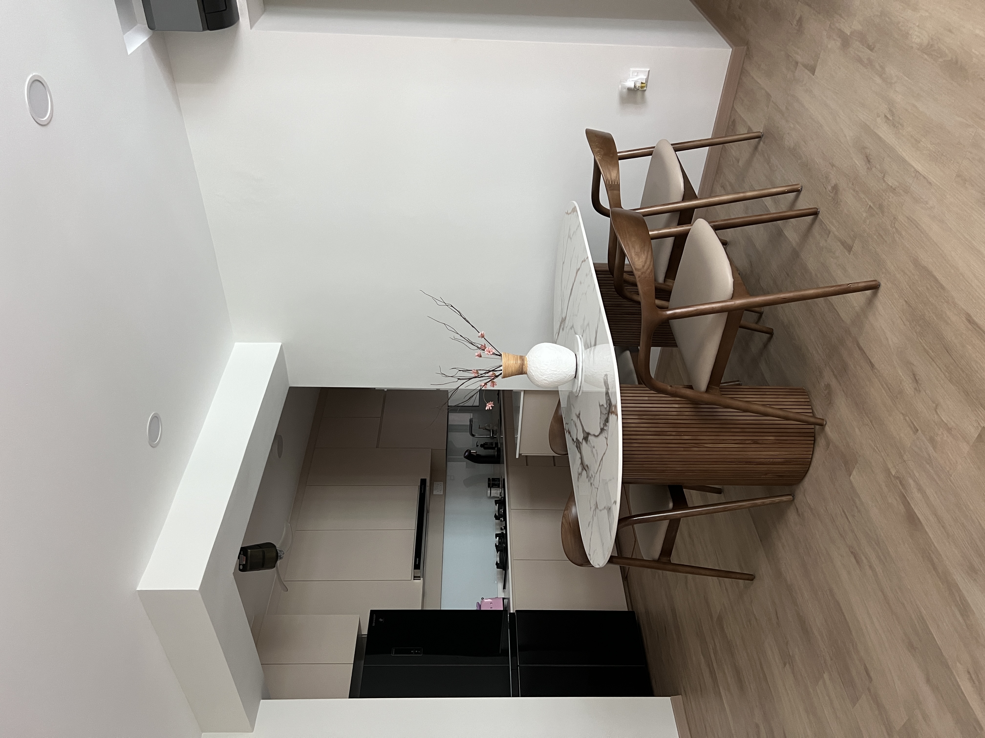 A minimalist/lux multi-functional dining space! - modern kitchen, minimalist design, contemporary furniture, sleek cabinetry