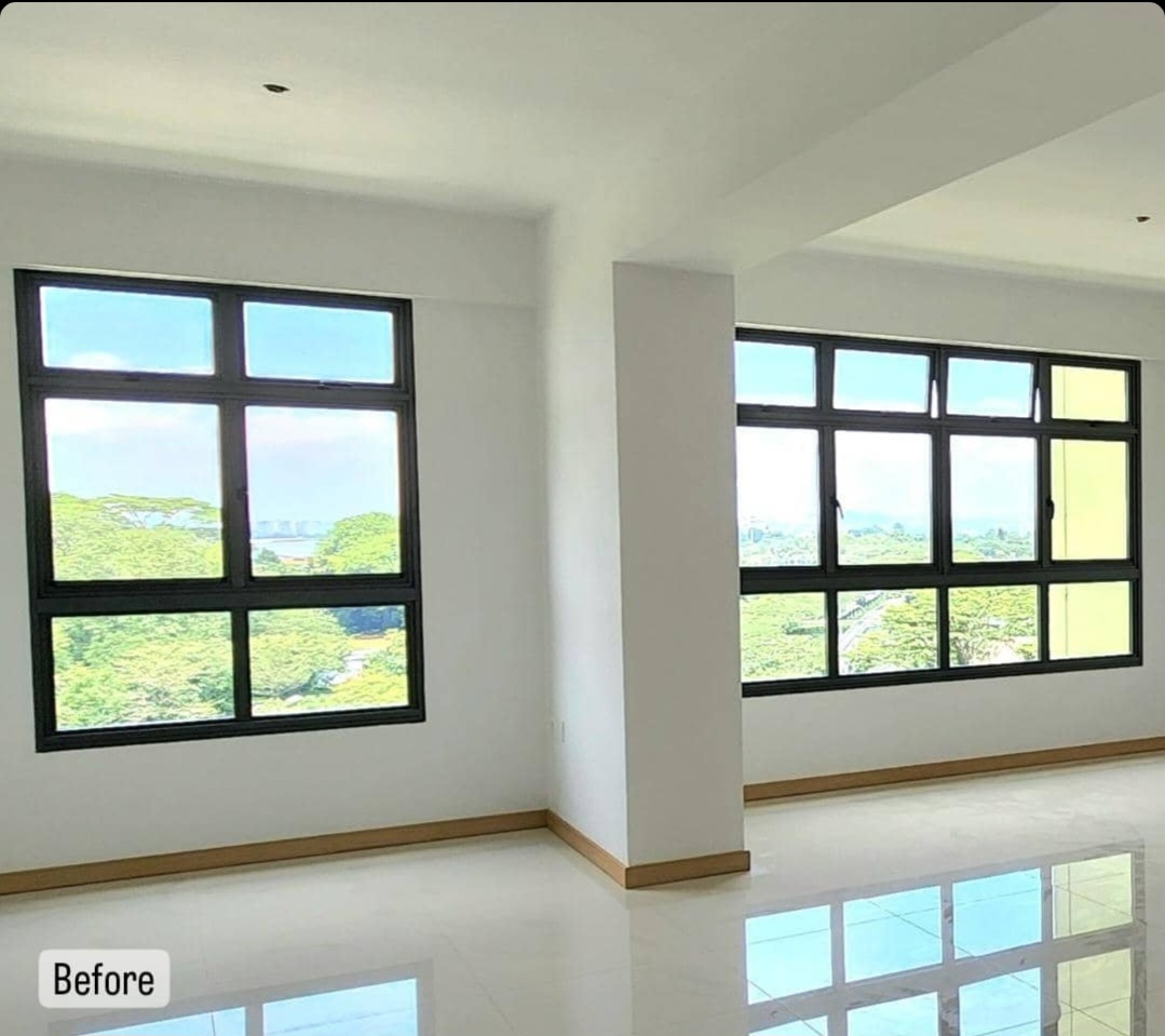 Dining Space - Embracing The Curves  - Modern open-plan living room, spacious and bright, large windows, natural light, high