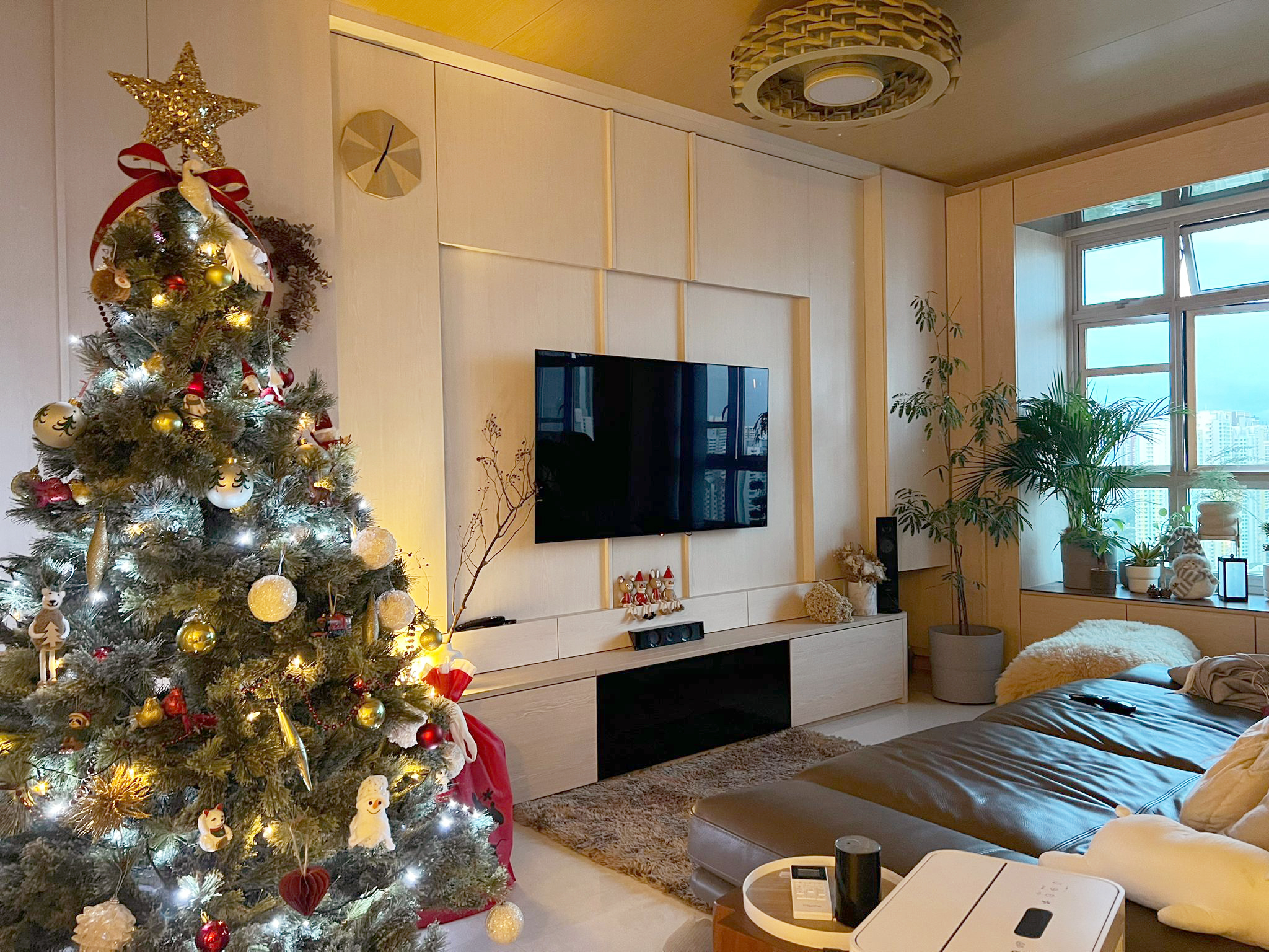 Christmas Fever | Best Season of The Year - Christmas tree with golden star, festive decorations, white lights, green