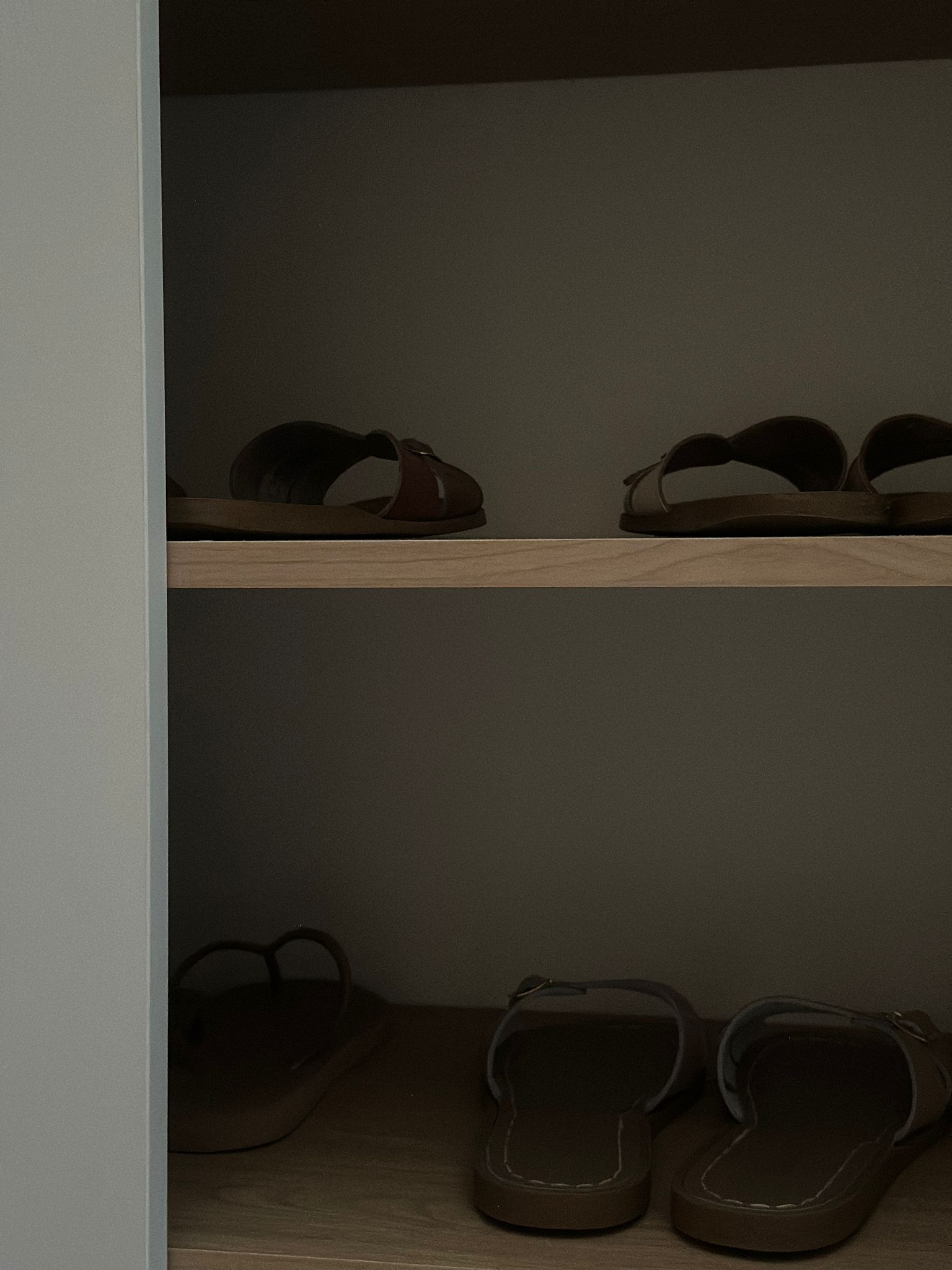 Welcome to our home - be greeted from our minimalist entryway - slippers, shoe storage, shoe rack, wooden shelf, indoor