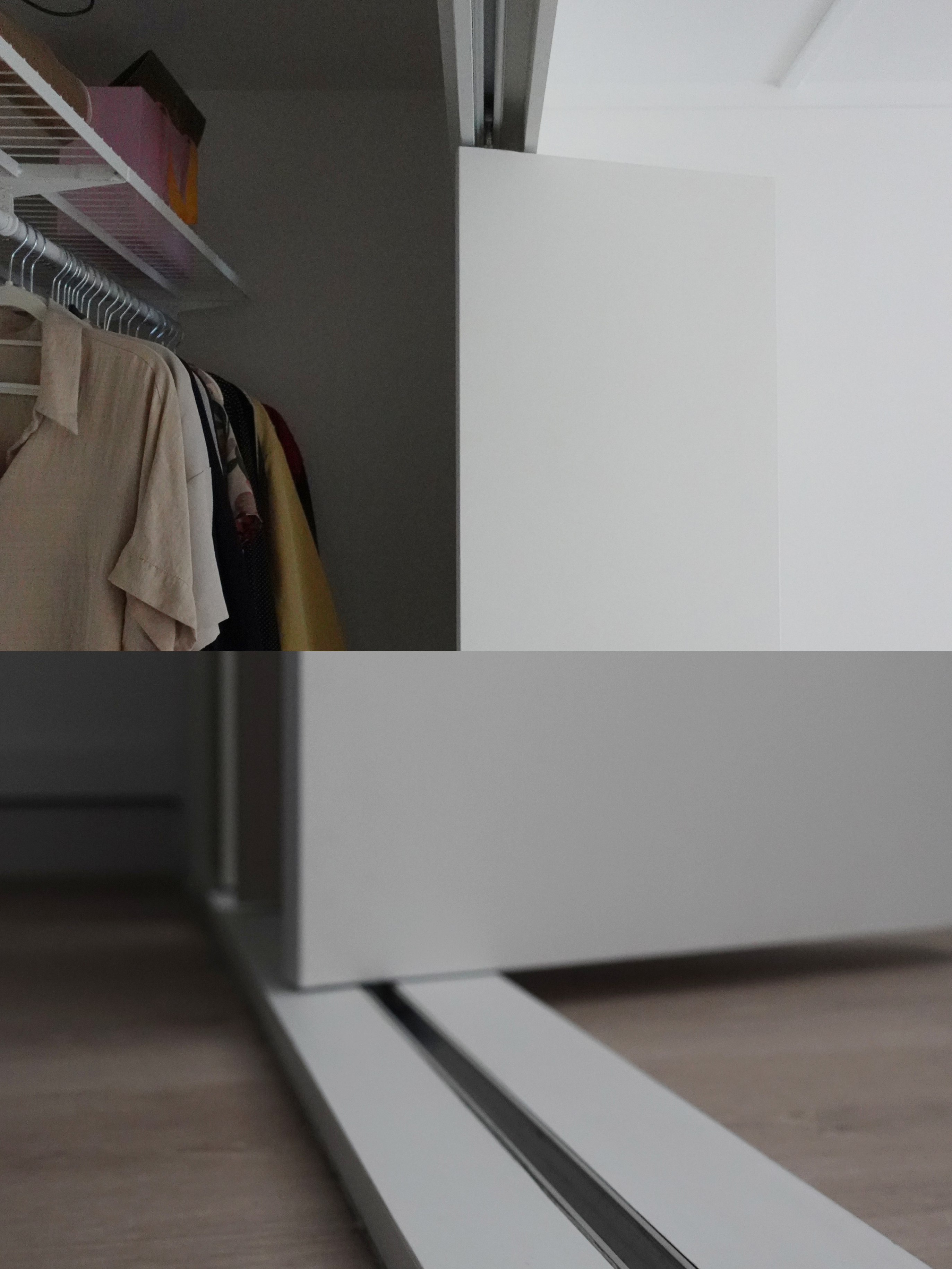 A minimal bedroom with a wardrobe that you’ve never seen before - Framed closet space, minimalist design, open wardrobe