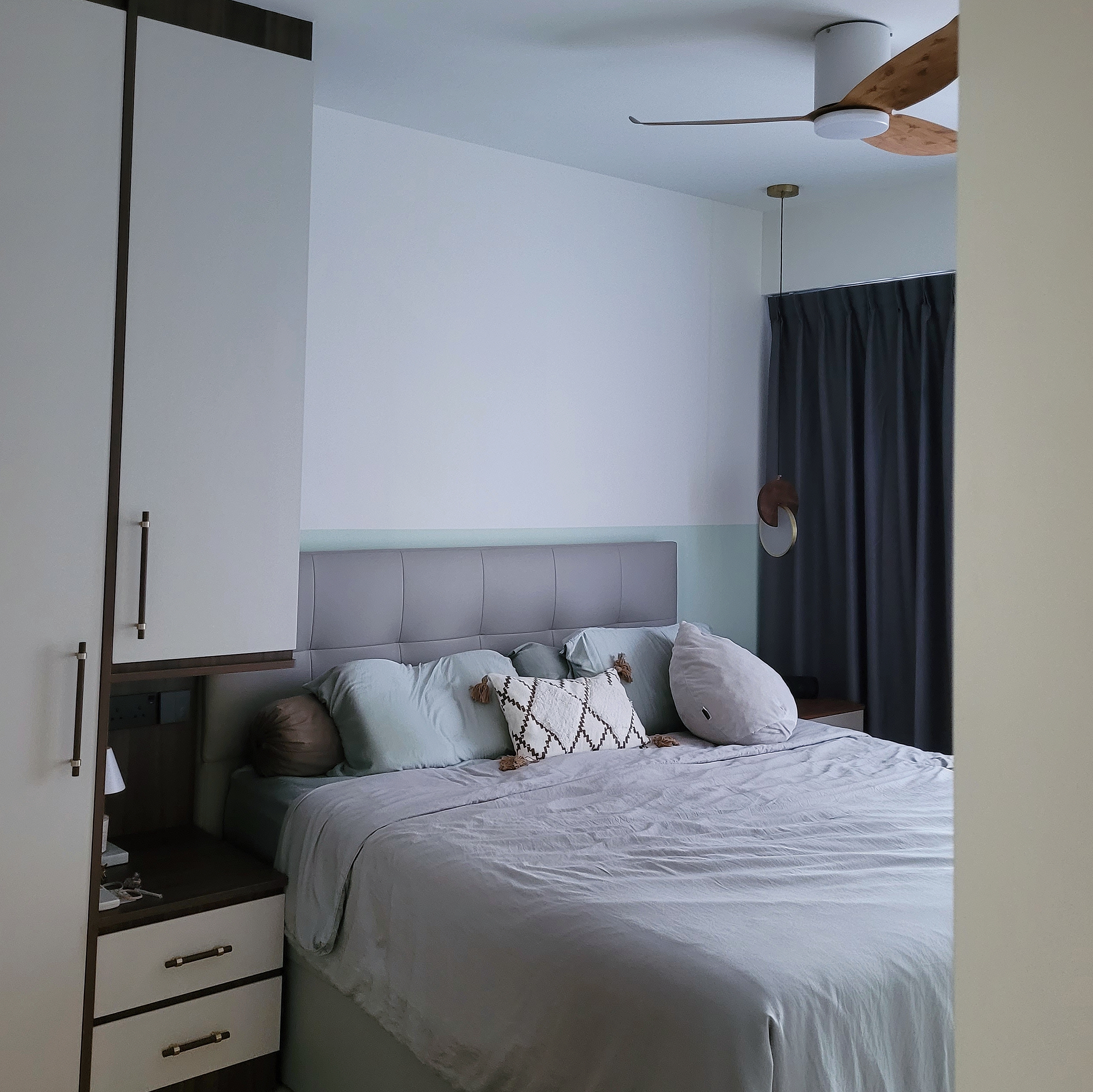 Our serene, cozy, and functional master bedroom