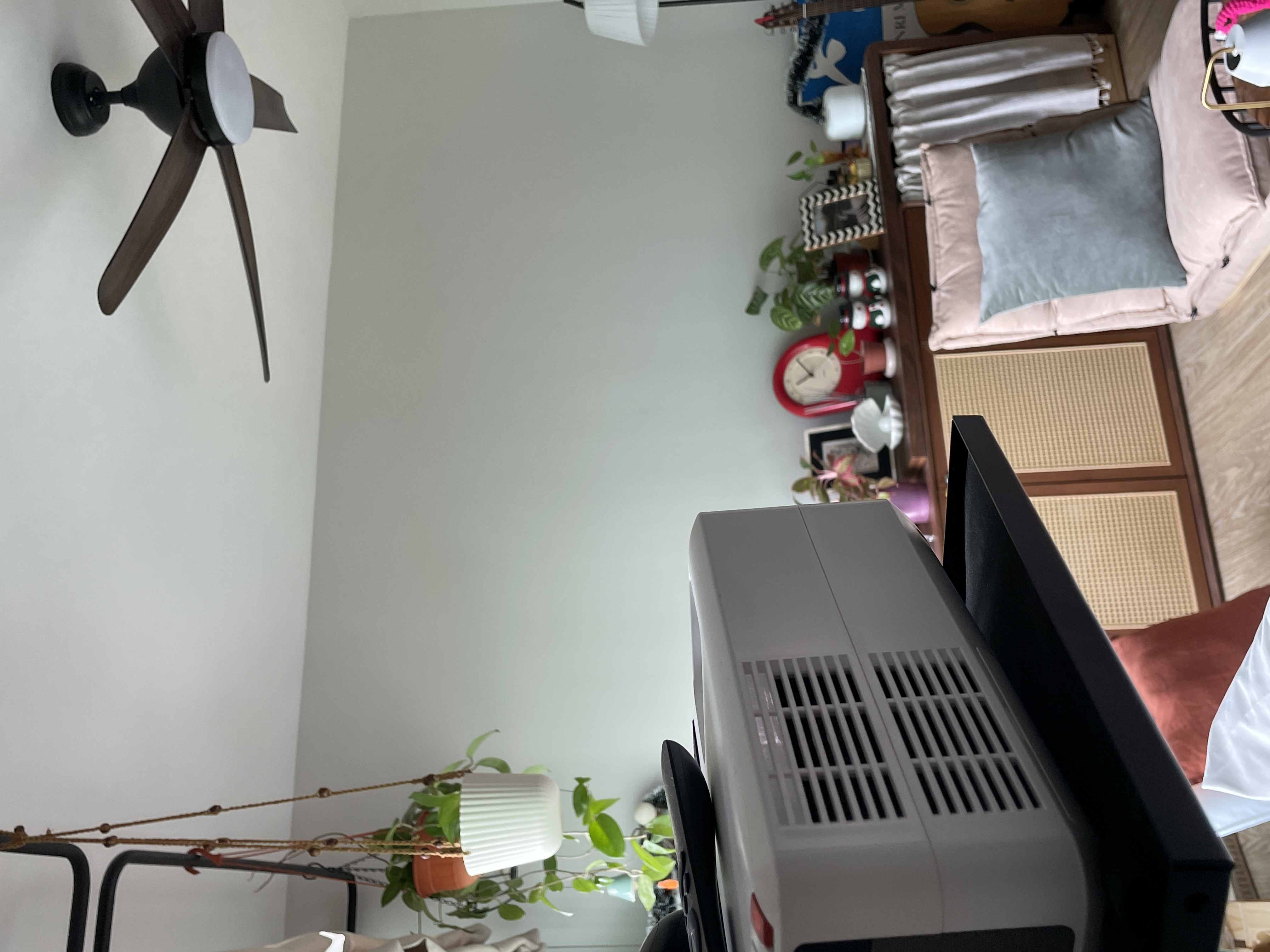 Psst... This is not your Typical Living Room 😳  - ceiling fan, ceiling light, room corner, wall-mounted light, decorative