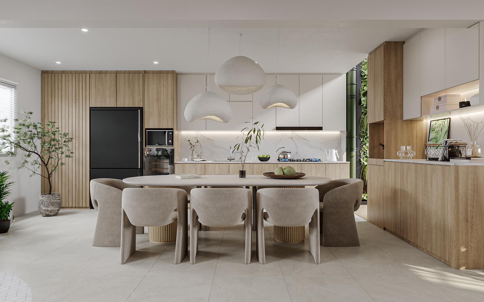 Transforming our resale maisonette to a spacious scandi kohzzyhome - Modern kitchen with sleek design, minimalist furniture