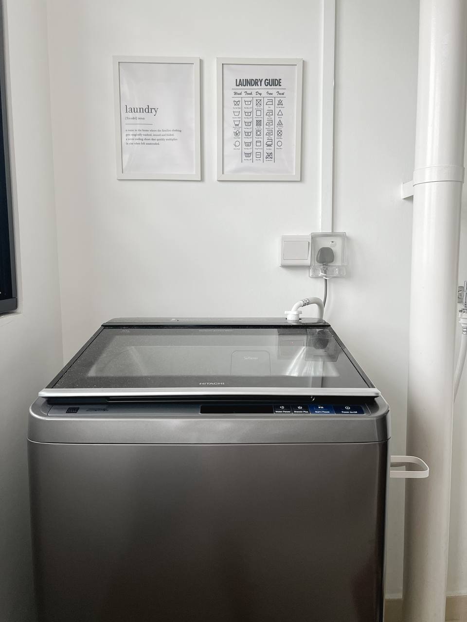 Our Minimal & Simple Area Service Yard - laundry, washing machine, modern design, stainless steel, top-loading, automatic